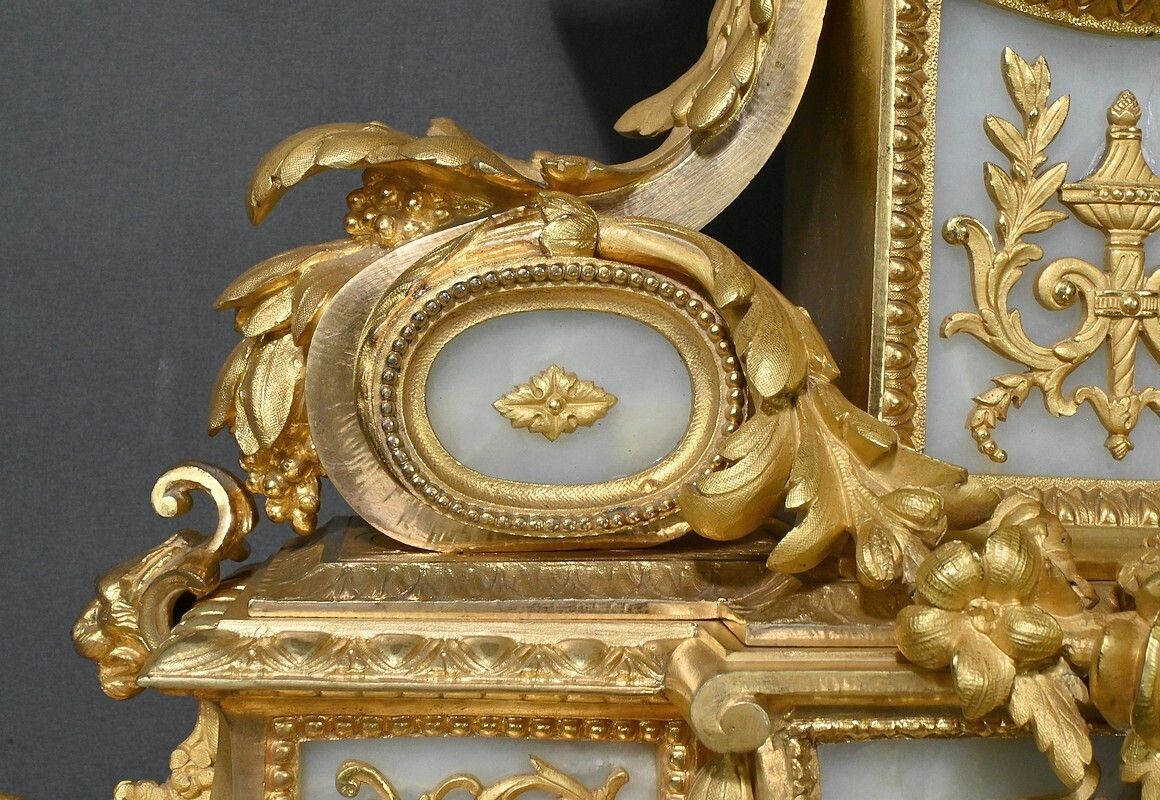 photo for sale Important Gilt Bronze Fireplace Set, Louis XVI Style – Late 19th Century
