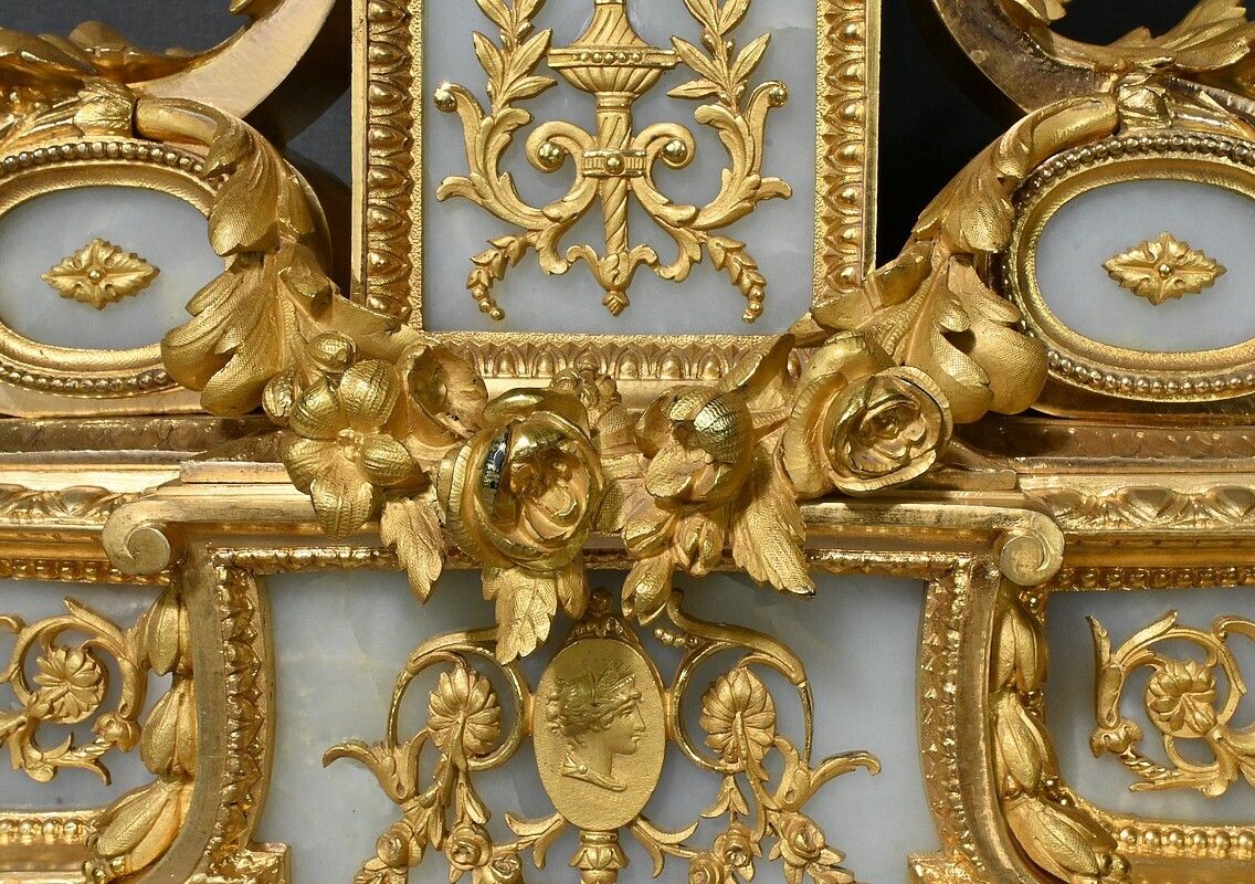 Home Decor Important Gilt Bronze Fireplace Set, Louis XVI Style – Late 19th Century photo