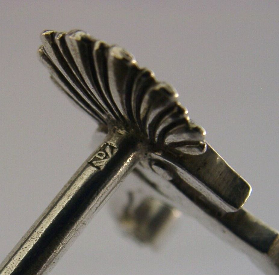 Belgian 800 Cast Solid Silver Cutlery Rests C1920 Antique Art Deco 70g photo vintage