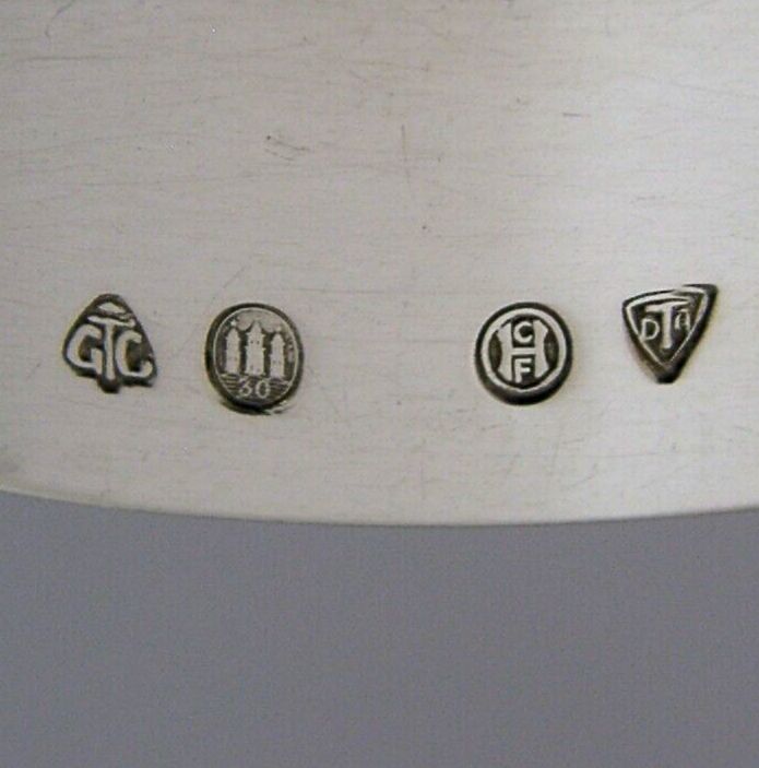 Pretty Danish Enamel Solid Silver Napkin Ring 1930 photo vinterior