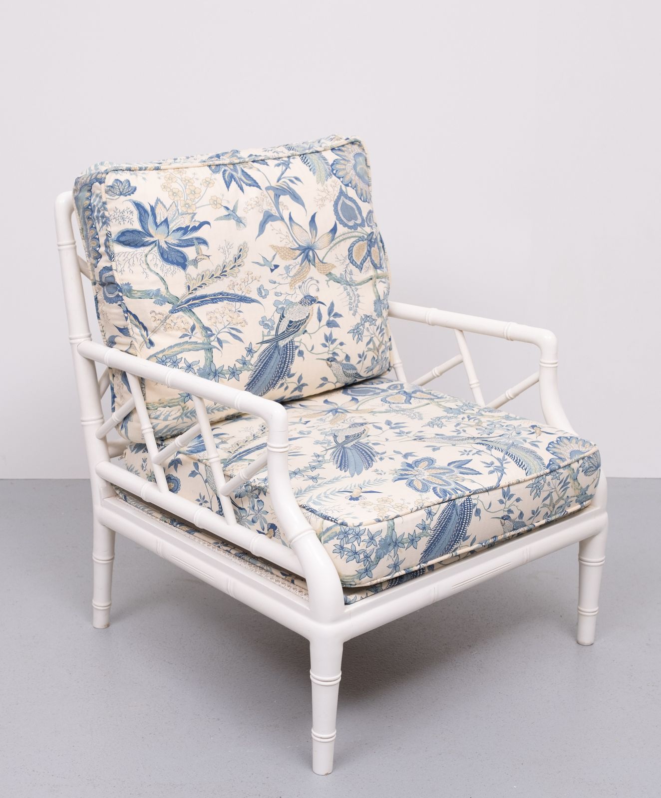 Faux Bamboo Chippendale Lounge Chair. 1970s France