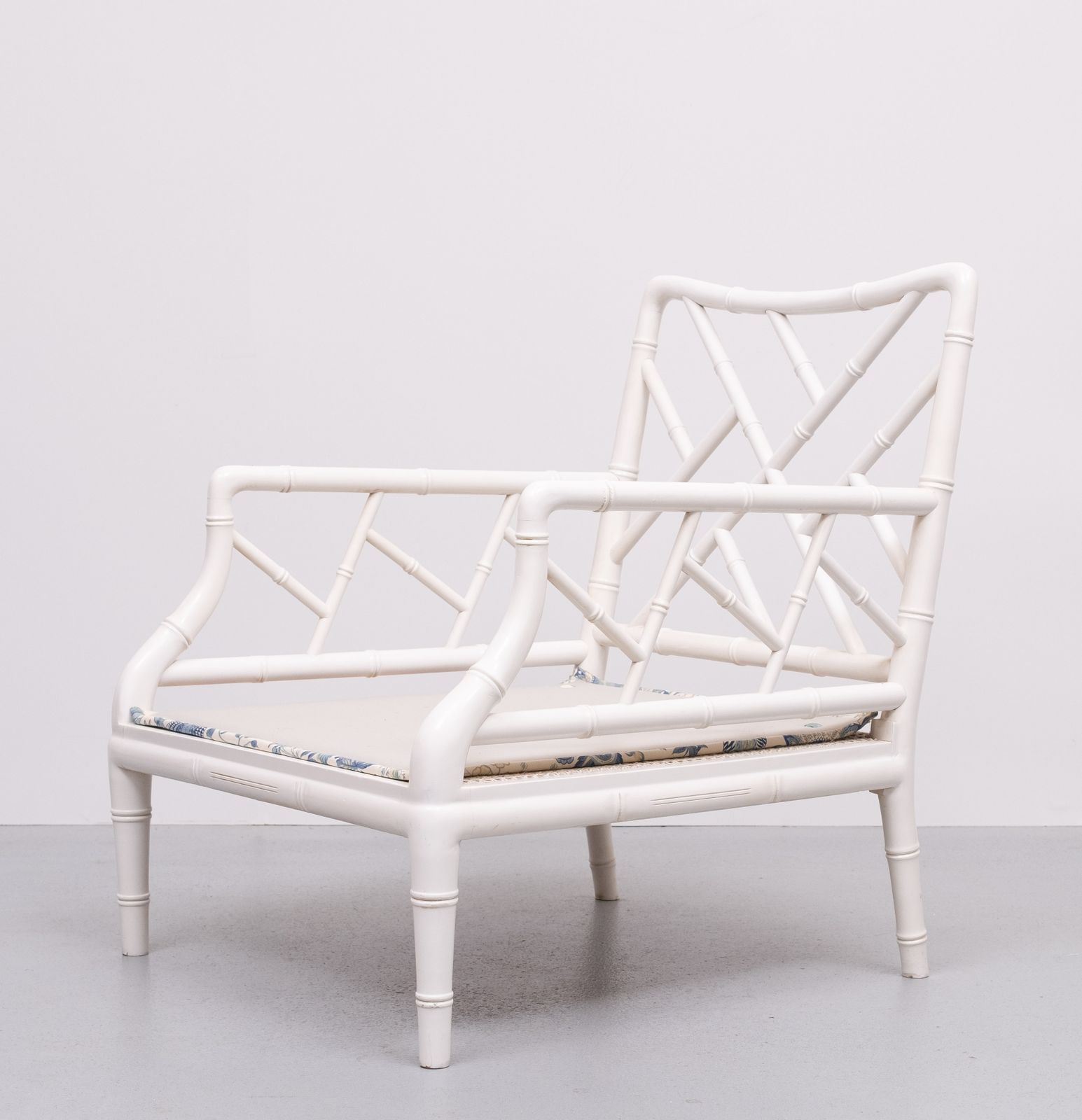 1192.0 Faux Bamboo Chippendale Lounge Chair. 1970s France photo