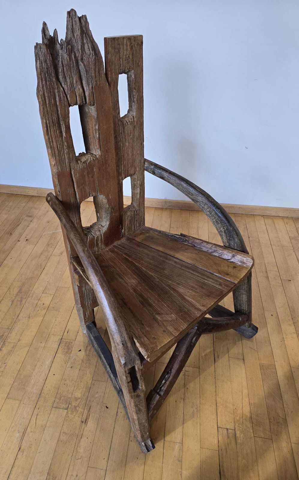 One Of A Kind Rustic Wooden Armchair photo furniture