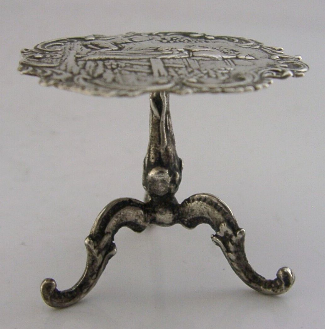 Rare German Hanau Solid Silver Miniature Table Dolls House C1900 Antique photo Home Decor