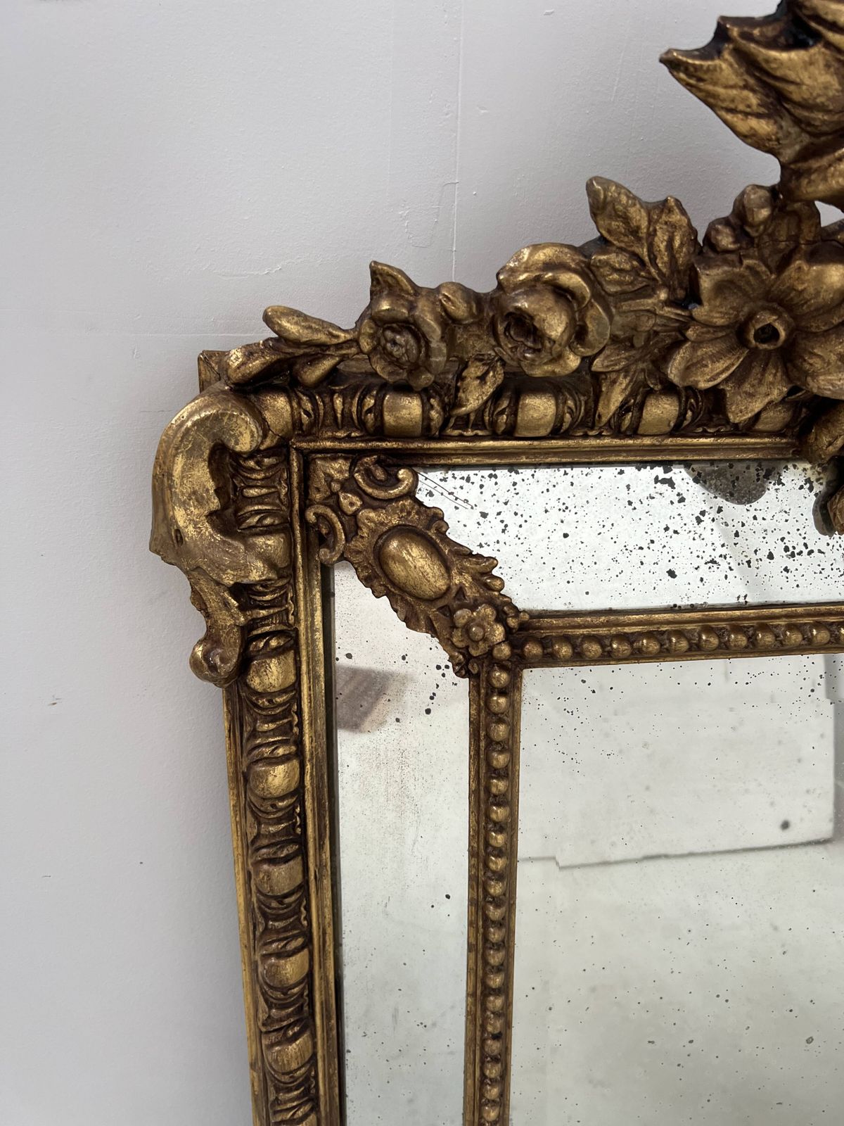 Louis XVI Style Mirror With Parecloses In Wood And Gilded Stucco 19th Century photo furniture