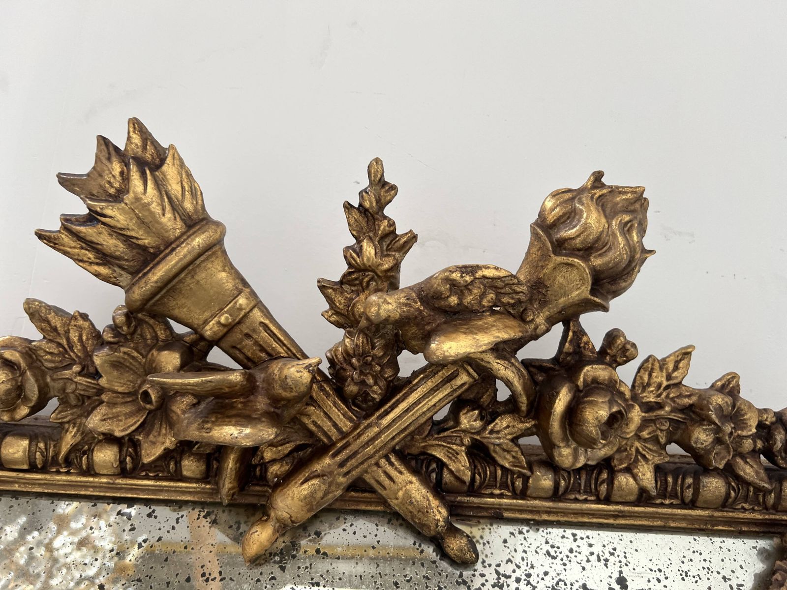 Louis XVI Style Mirror With Parecloses In Wood And Gilded Stucco 19th Century photo 1278.825