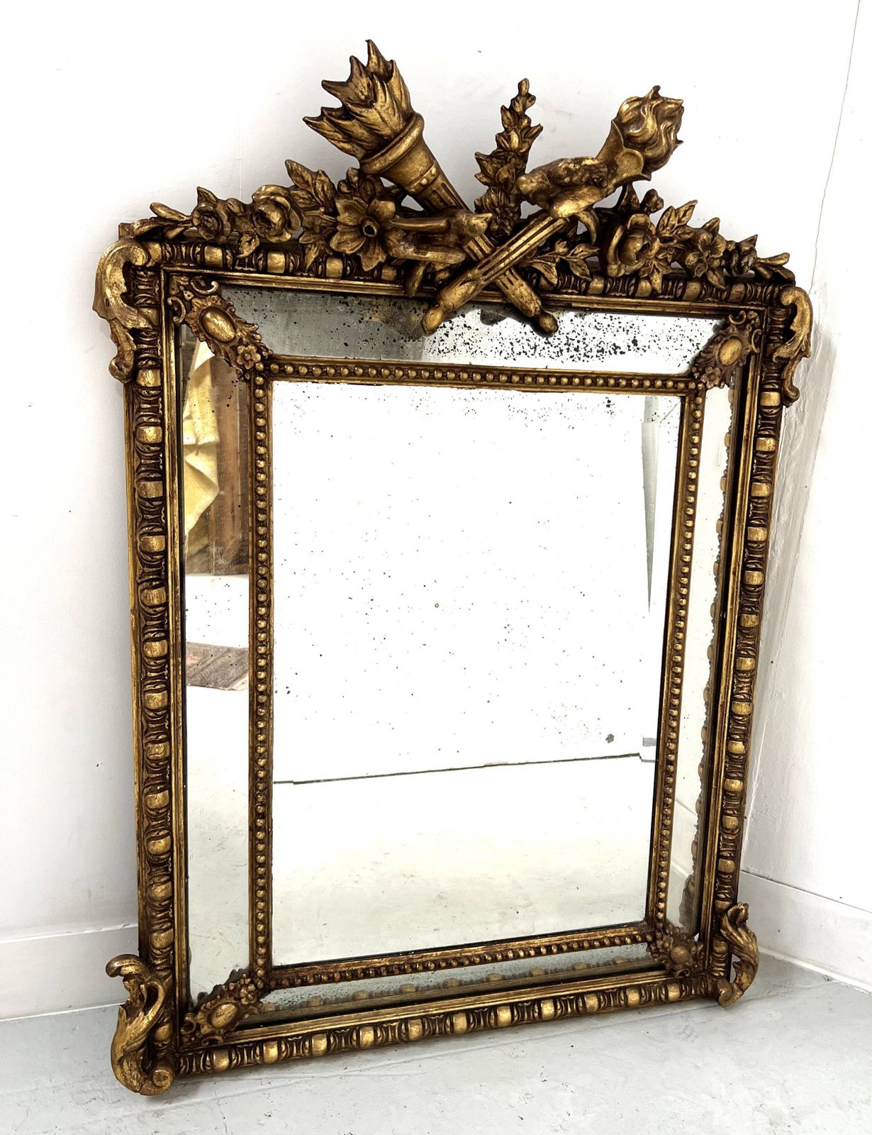 photo buy Louis XVI Style Mirror With Parecloses In Wood And Gilded Stucco 19th Century