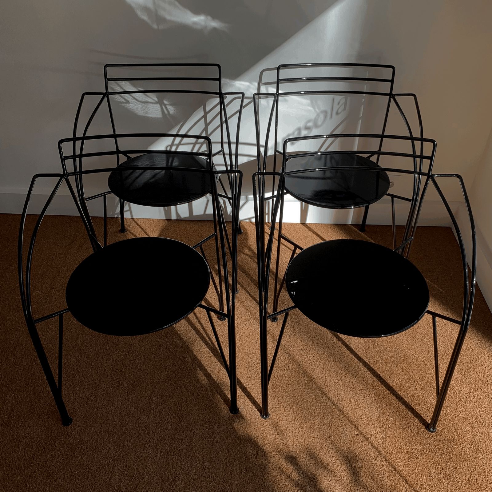 Pascal Mourgue Metal Armchairs, France, 1980s