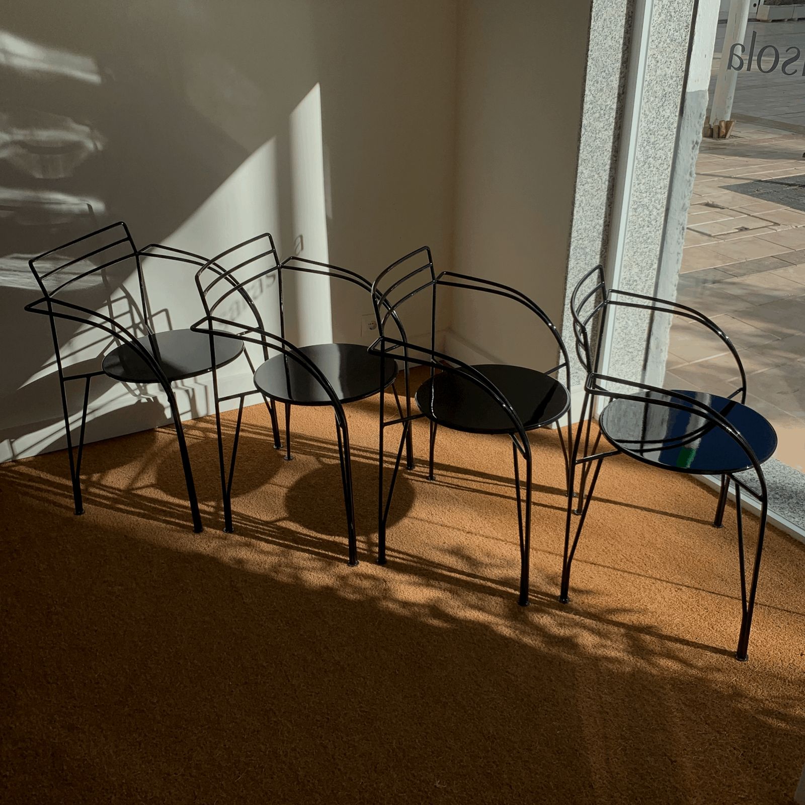 Pascal Mourgue Metal Armchairs, France, 1980s photo for sale