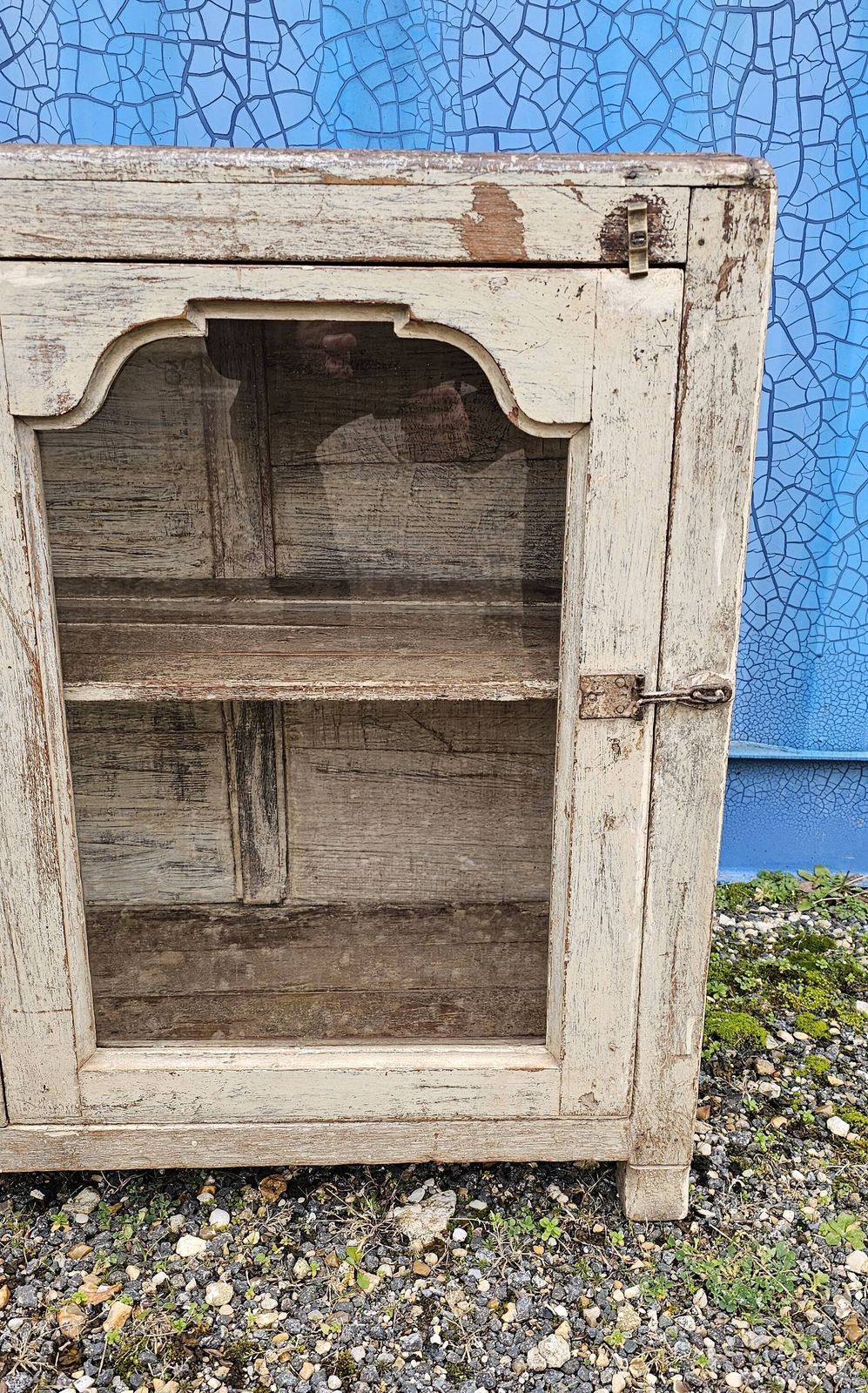 712.0 Old Glass Sideboard In Teak, 1800s photo