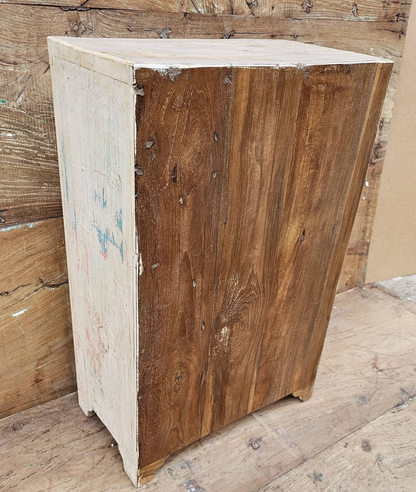 Antique Bedside Cabinet   Tribal Cabinet In Burmese Teak photo vintage