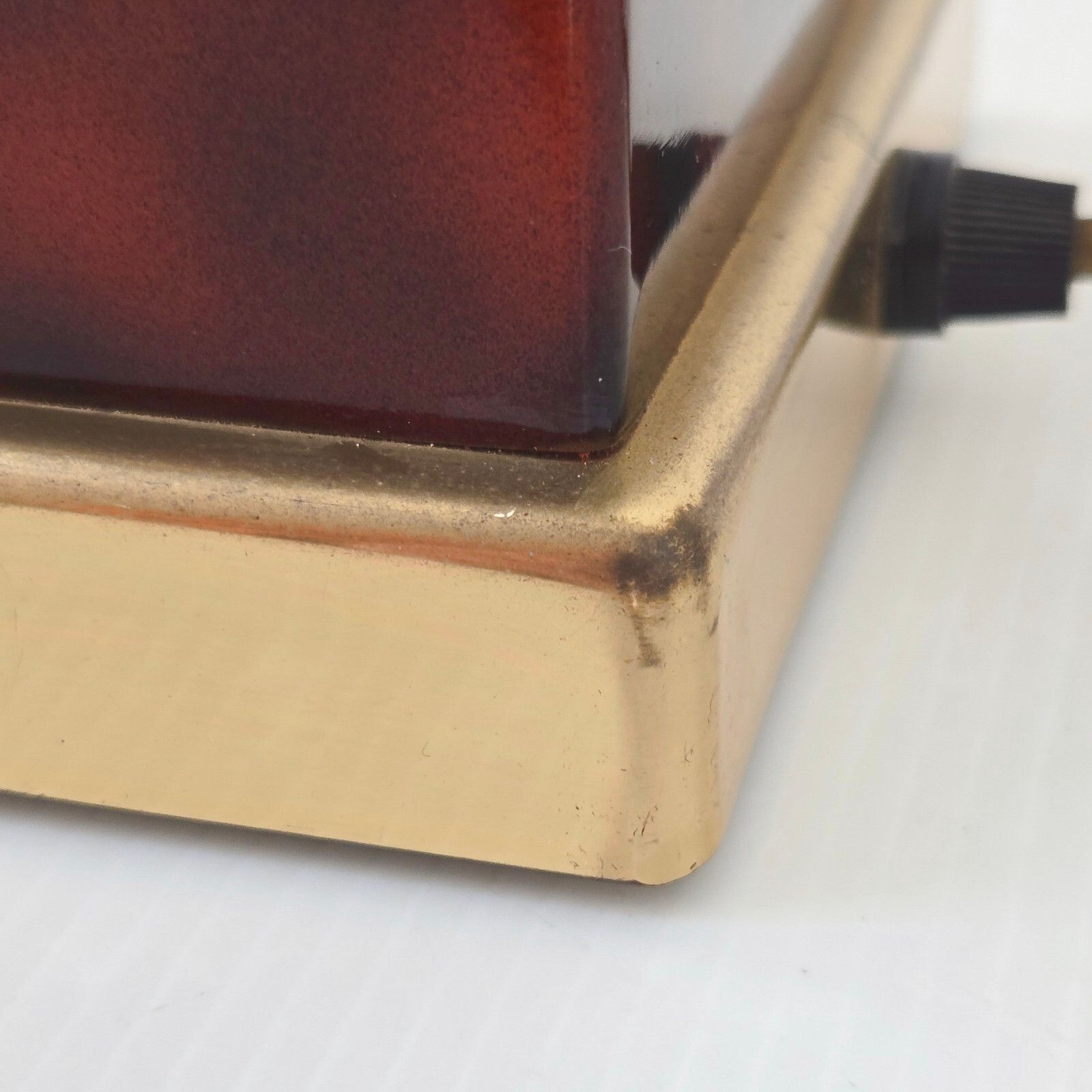 Vintage 1970 Jean Claude Mahey Metal Turtle Scale & Gold Brass Lamp photo buy