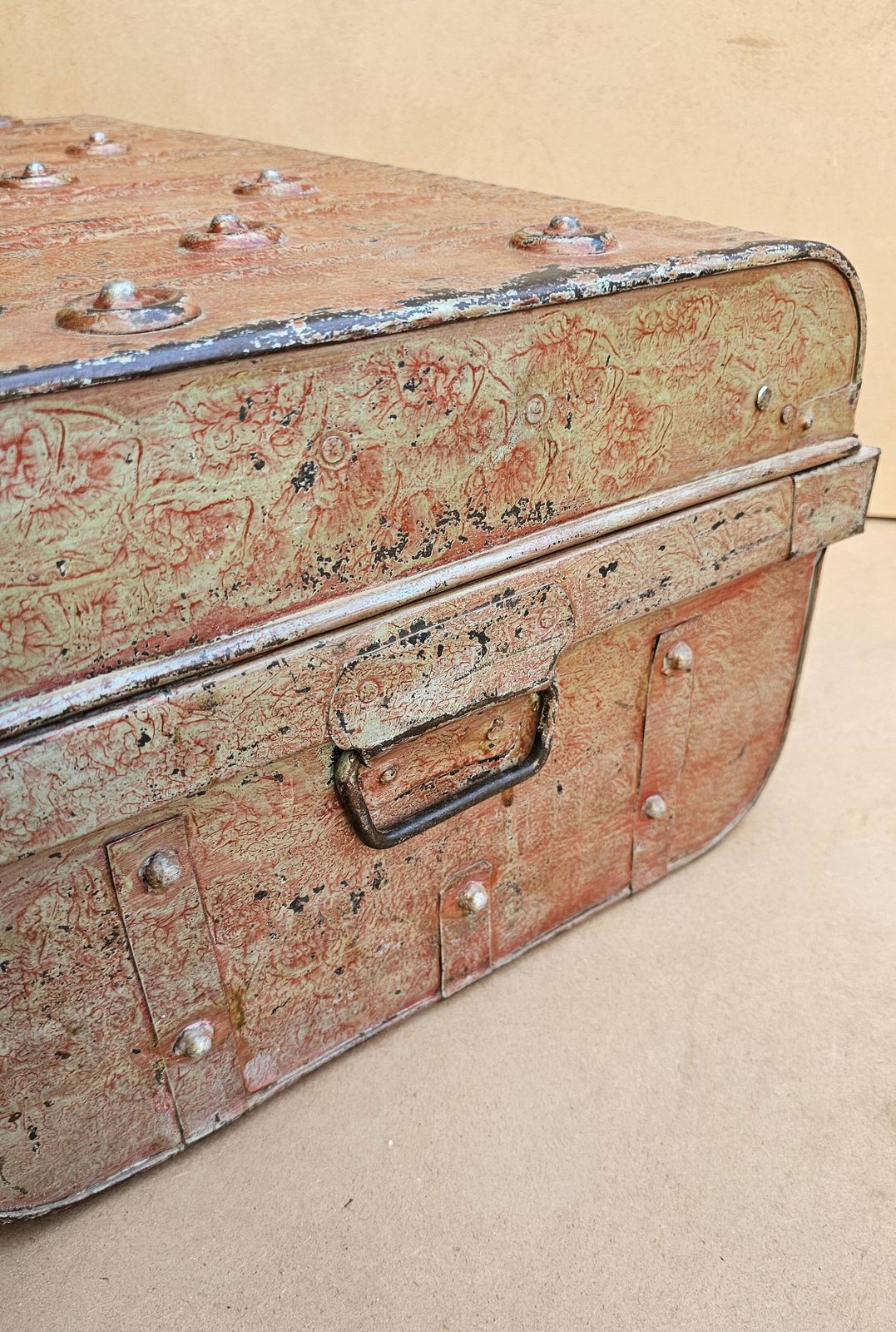 Old Metal And Brass Travel Trunk From The Indian Railway photo 164.0