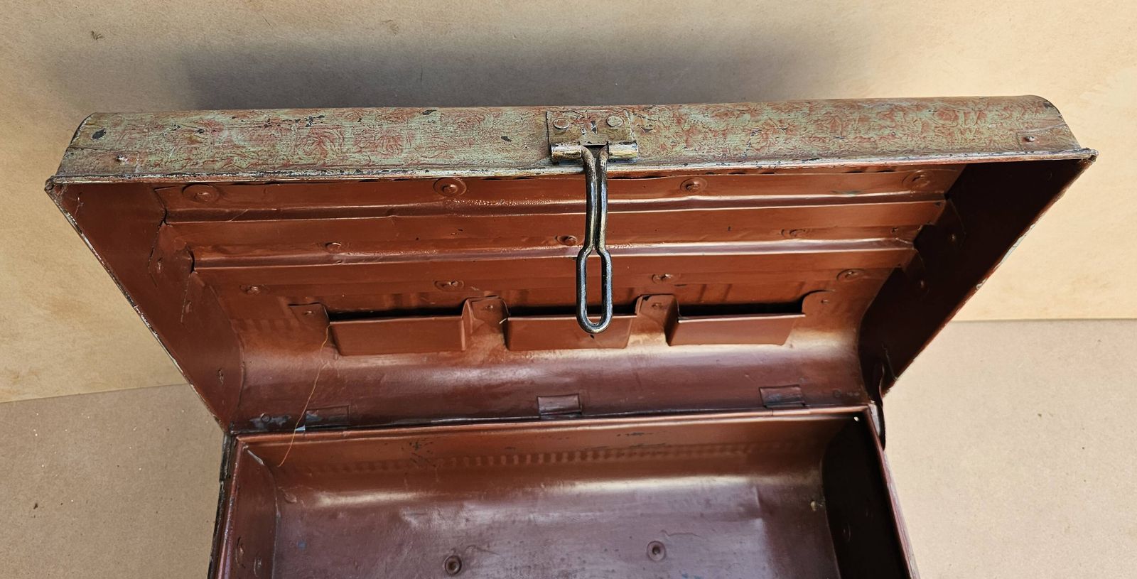photo buy Old Metal And Brass Travel Trunk From The Indian Railway
