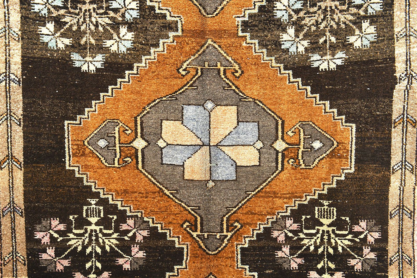 photo for sale 5'1x11'7 Ft, Vintage Turkish Wide Runner, Handmade, Soft Wool, Stair Rugs, Hallway Carpet, Woven Oushak Rug, Brown Orange Tones