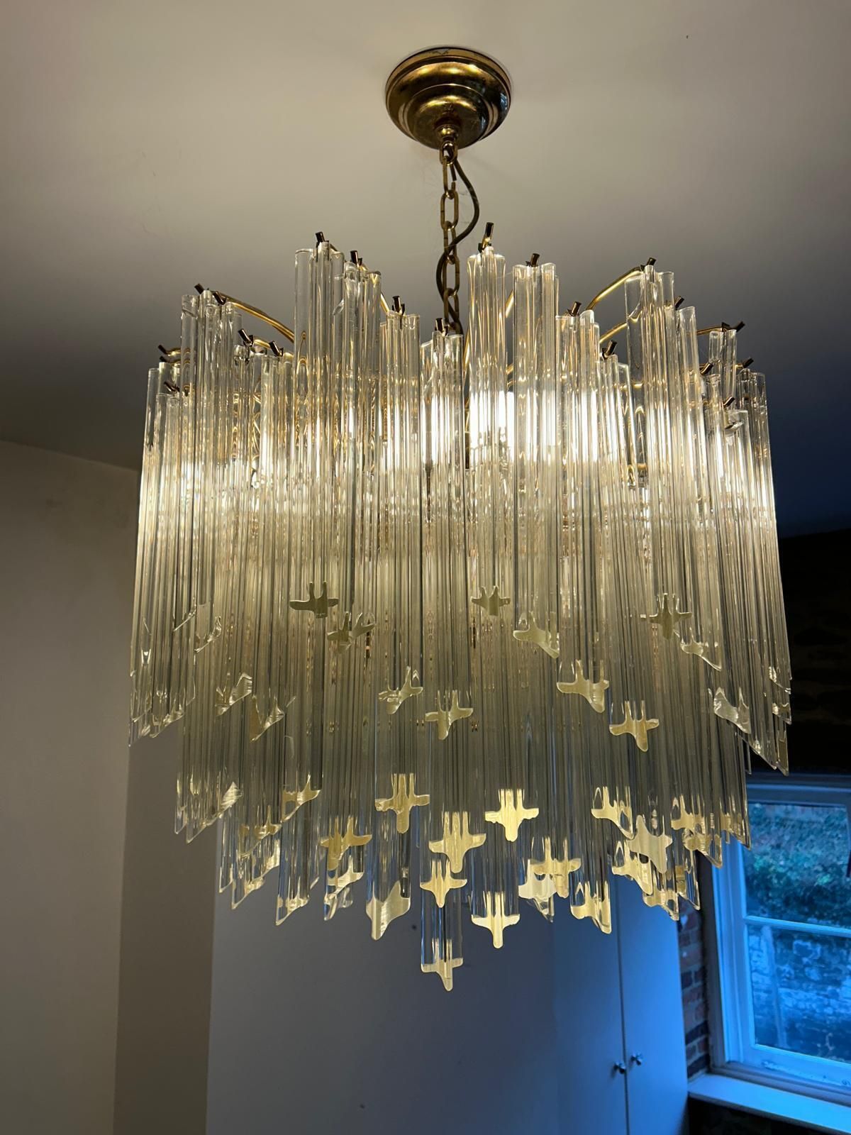 C1980's Six Tier Murano Crystal Italian Chandelier photo Lighting