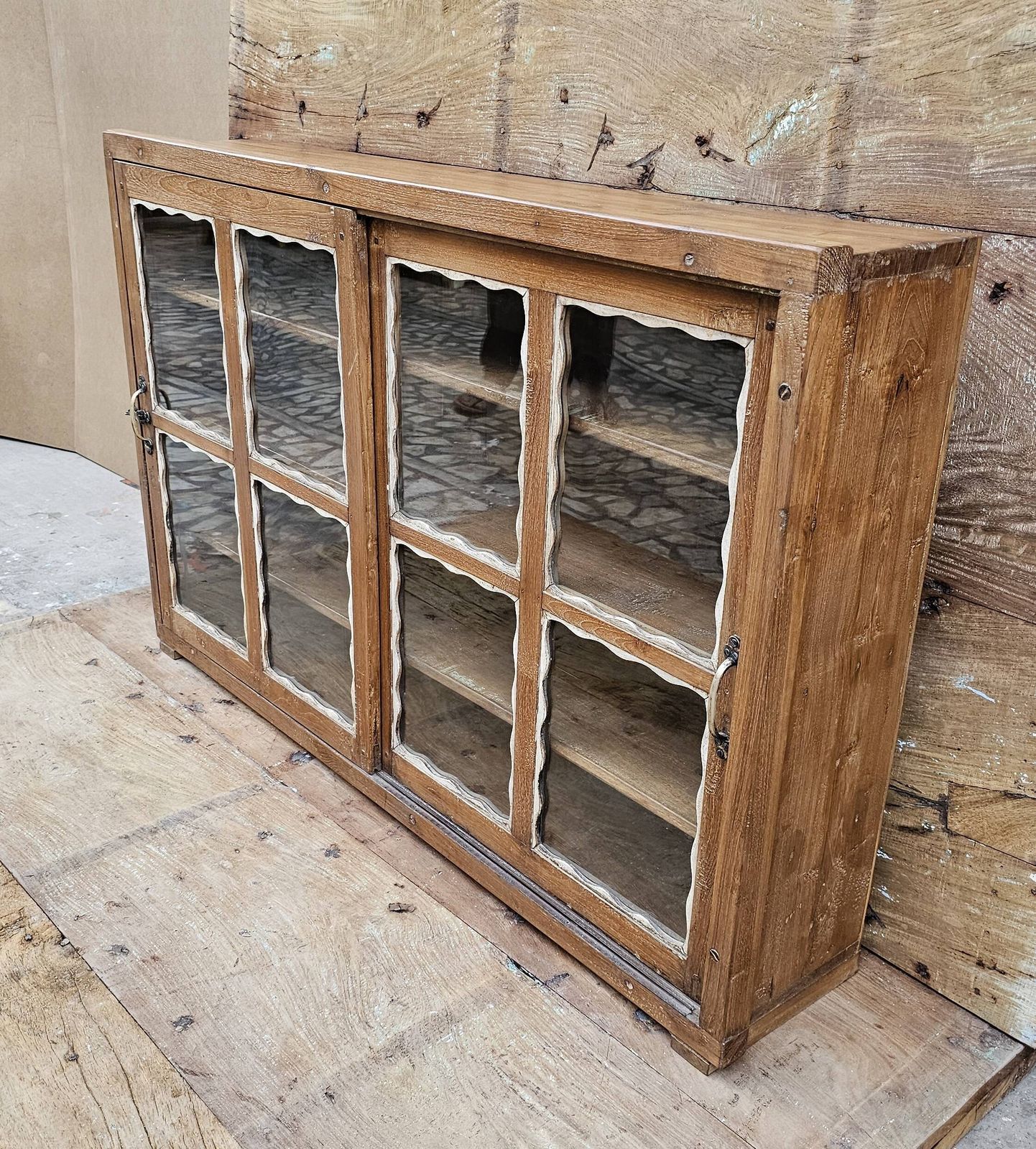 Old Art Deco Glazed Sideboard In Burmese Teak photo 775.0