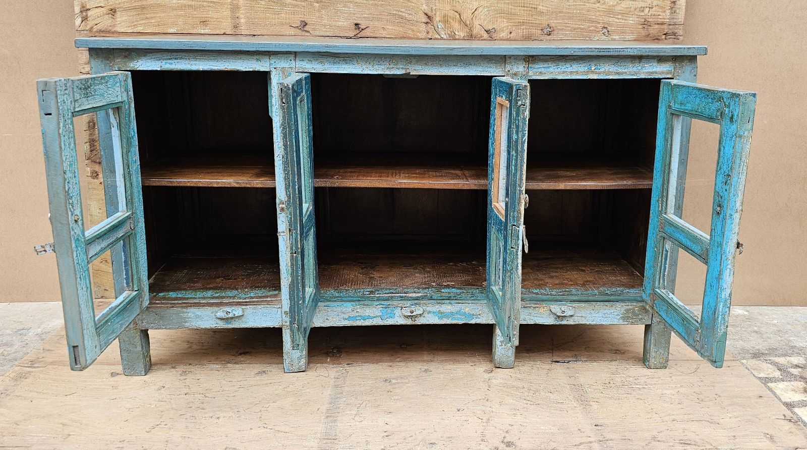 1001.0 Old Burmese Teak Glazed Sideboard photo