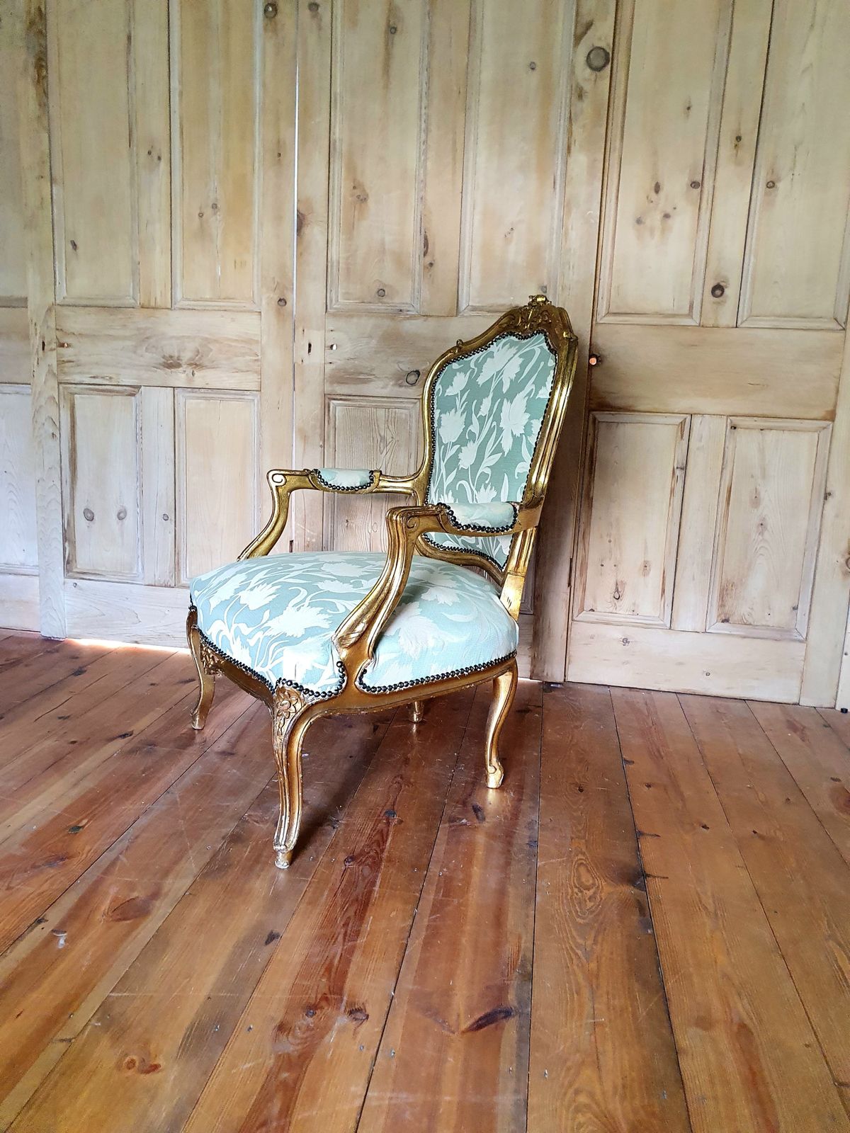 Antique XVI Style Gilt Wood Chair photo 245.0