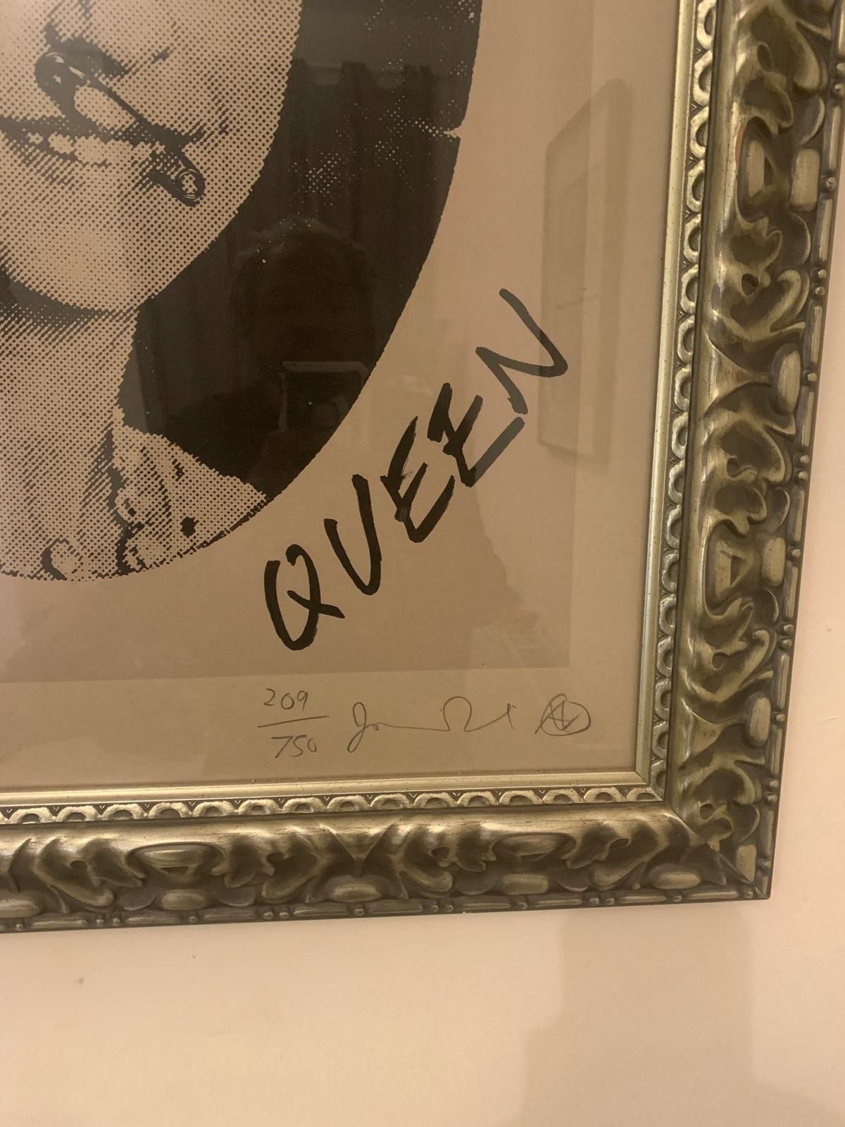 Jamie Reid Original God Save The Queen Framed Limited Signed Print photo furniture