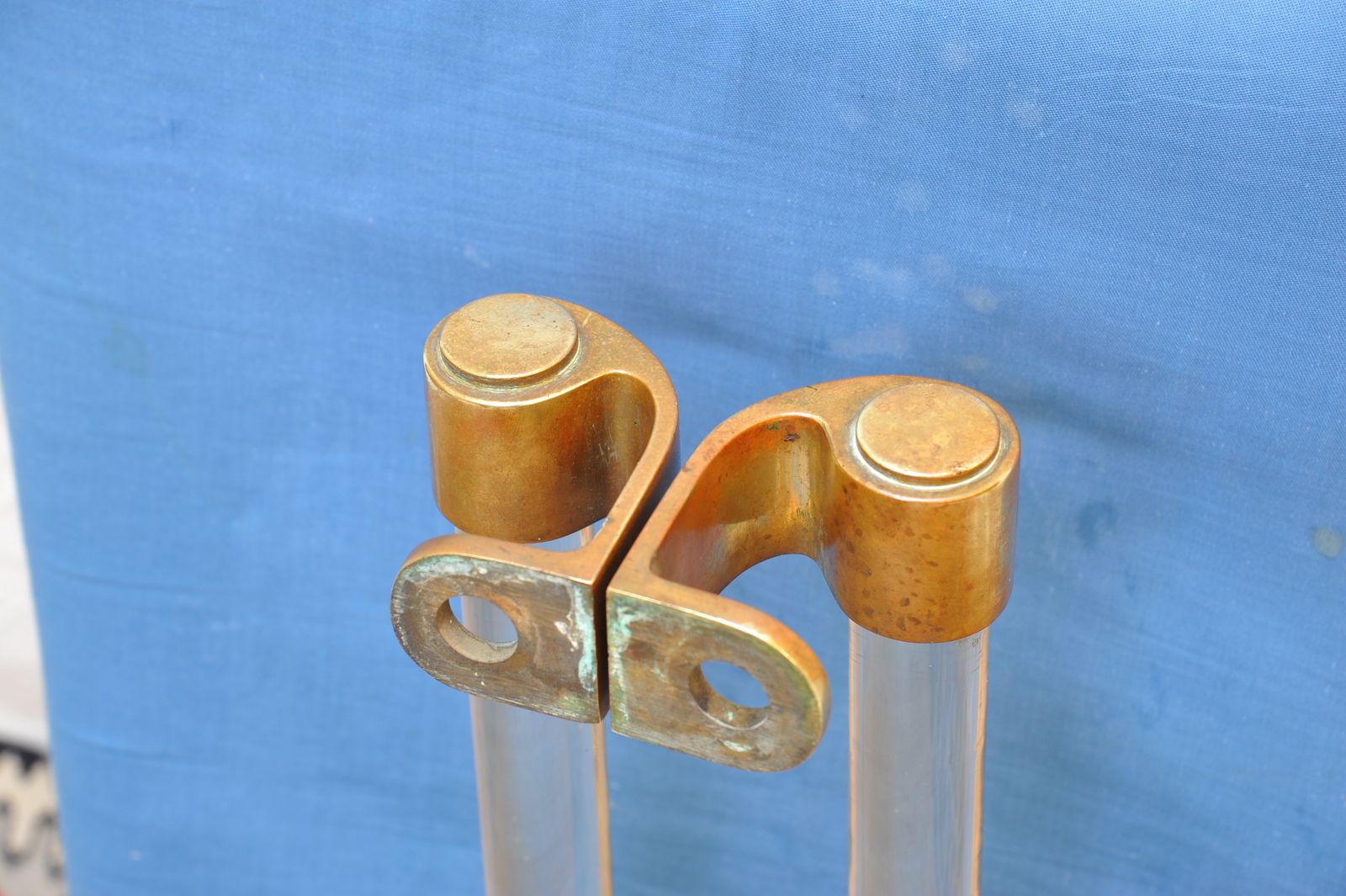 A Pair Of Huge French Art Deco Bronze And Crystal Ballroom Door Pull Handles photo for sale
