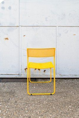 Perforated Metal Yellow Italian Chairs By Flyline, 1970s, Set Of 4 photo 1260.0