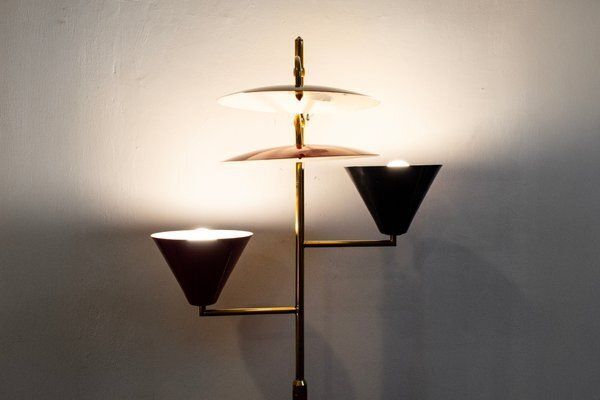 Two Light Floor Lamp From Stilnovo, 1950s photo for sale