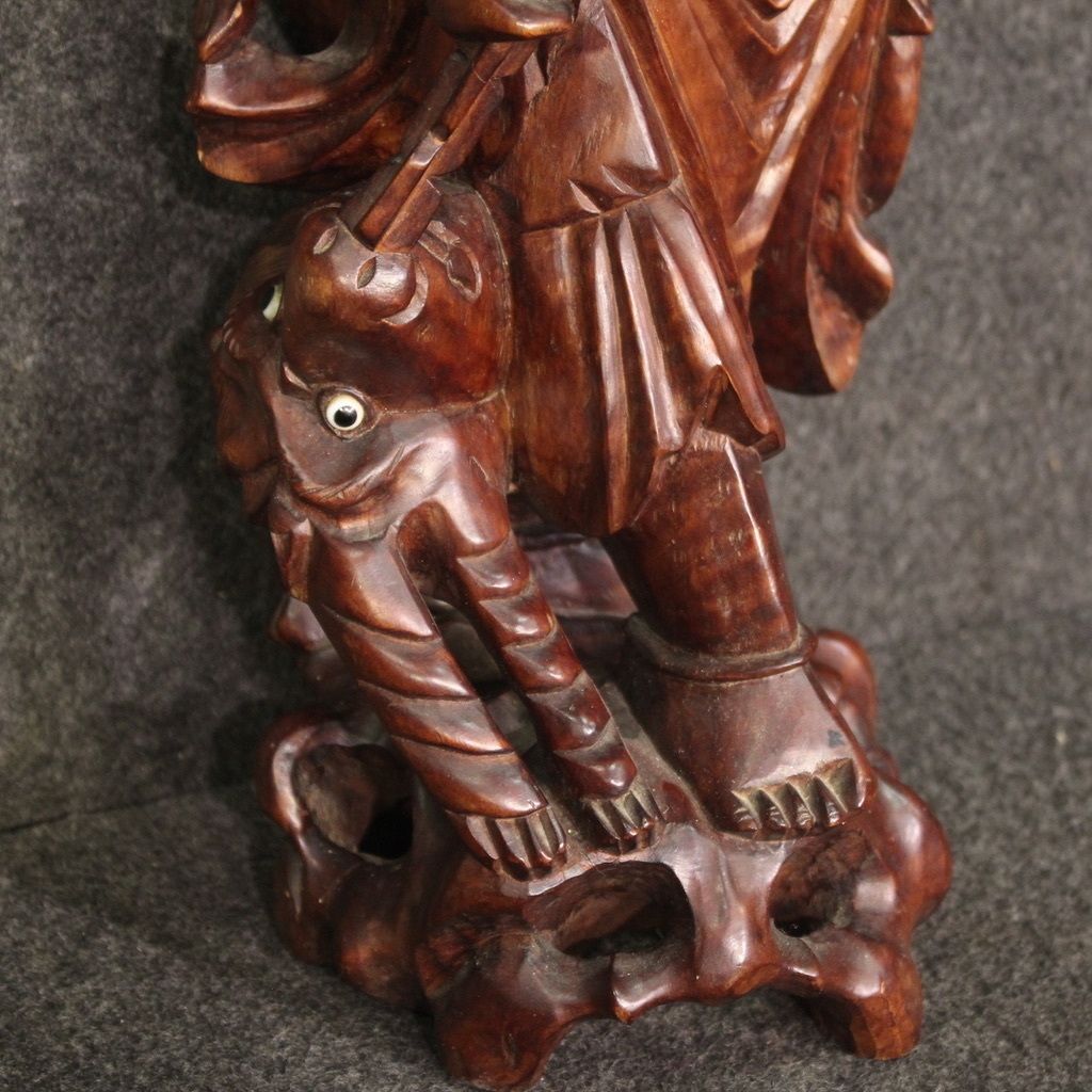 Art Oriental Wooden Sculpture From The 60s photo