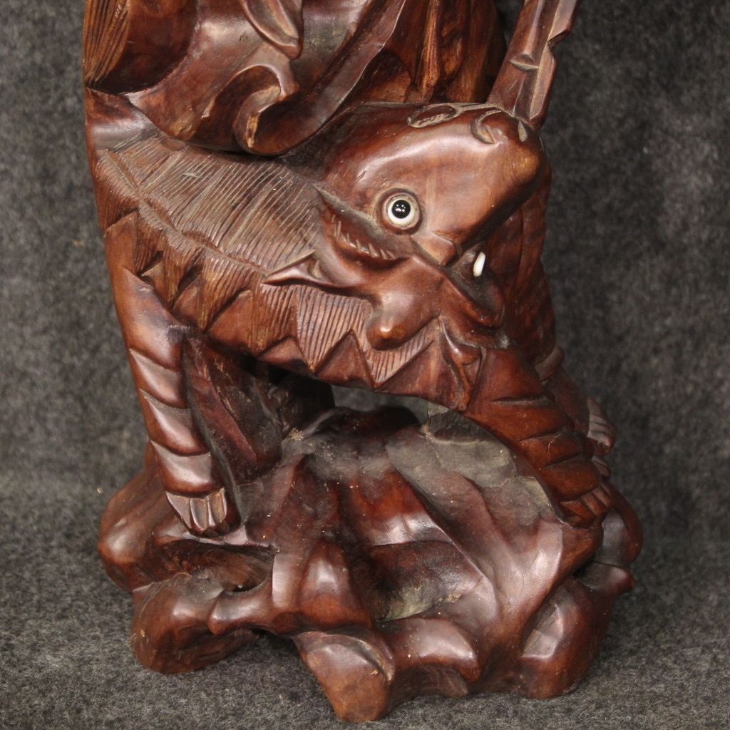 photo buy Oriental Wooden Sculpture From The 60s