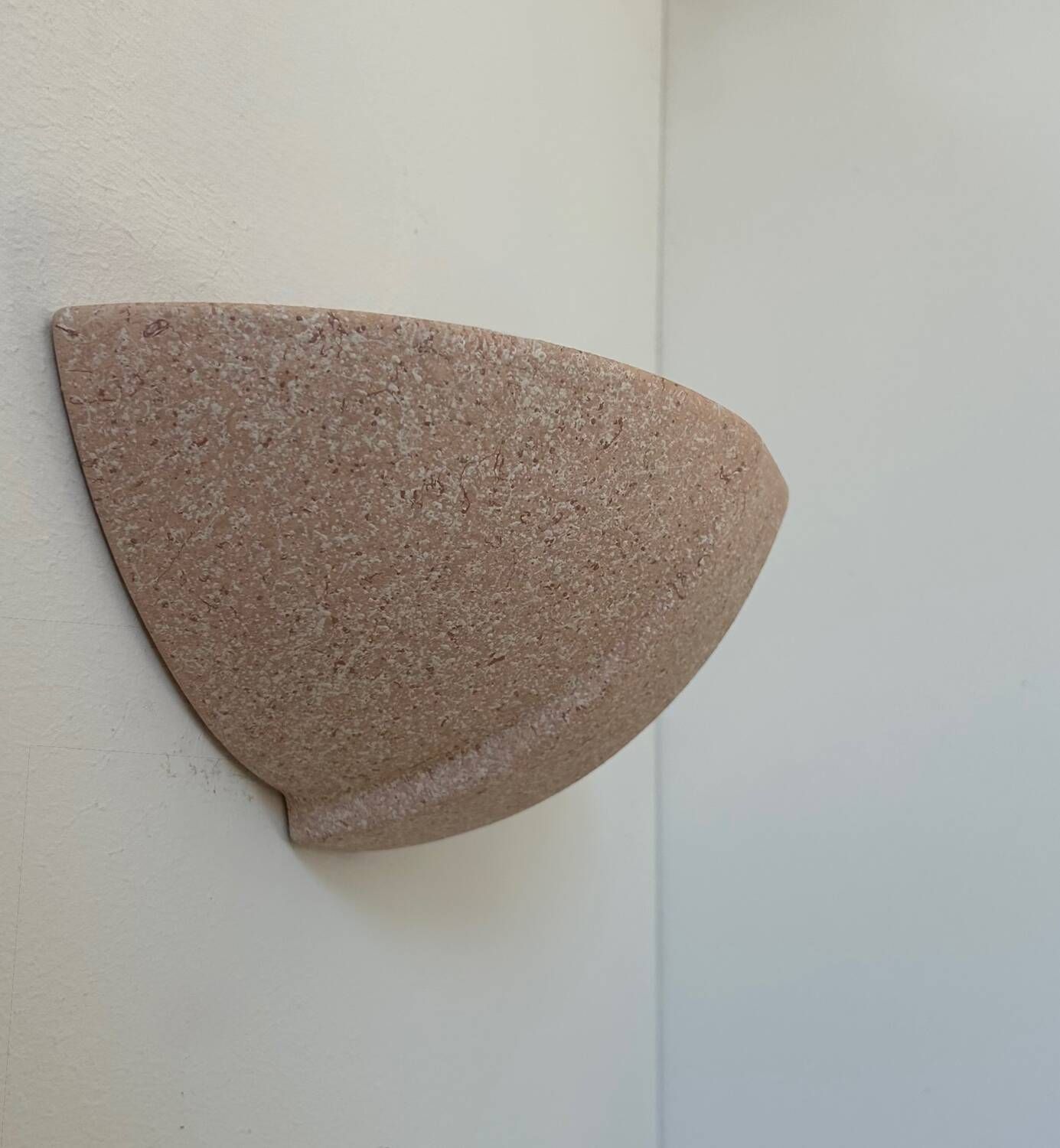Pair Of Vintage Plaster Sconces, Speckled Pink, France 1970 photo 280.0