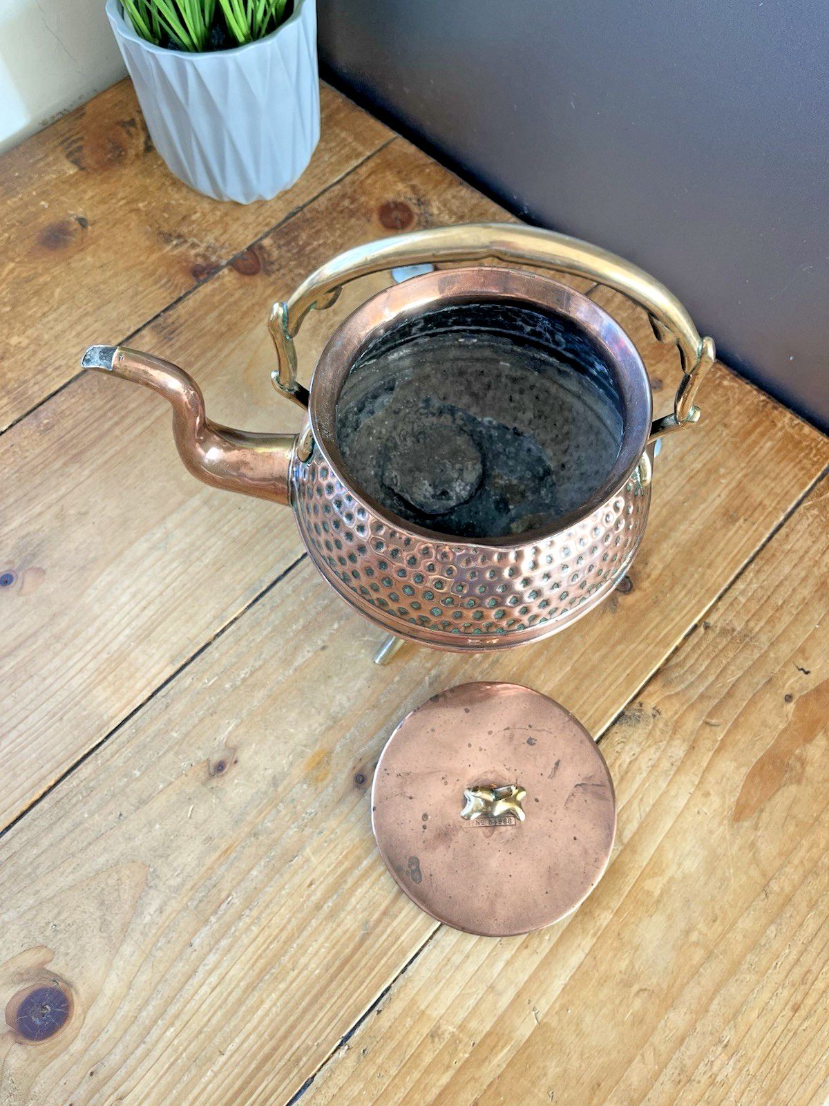 photo for sale Antique Aesthetic Movement Copper & Brass Dimpled Spirit Kettle Was Benson Style