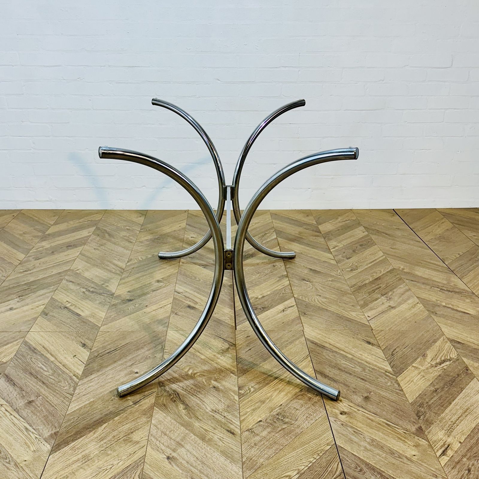 Vintage Gastone Rinaldi Chrome Chairs + Glass Table, Circa 1970s photo 895.0