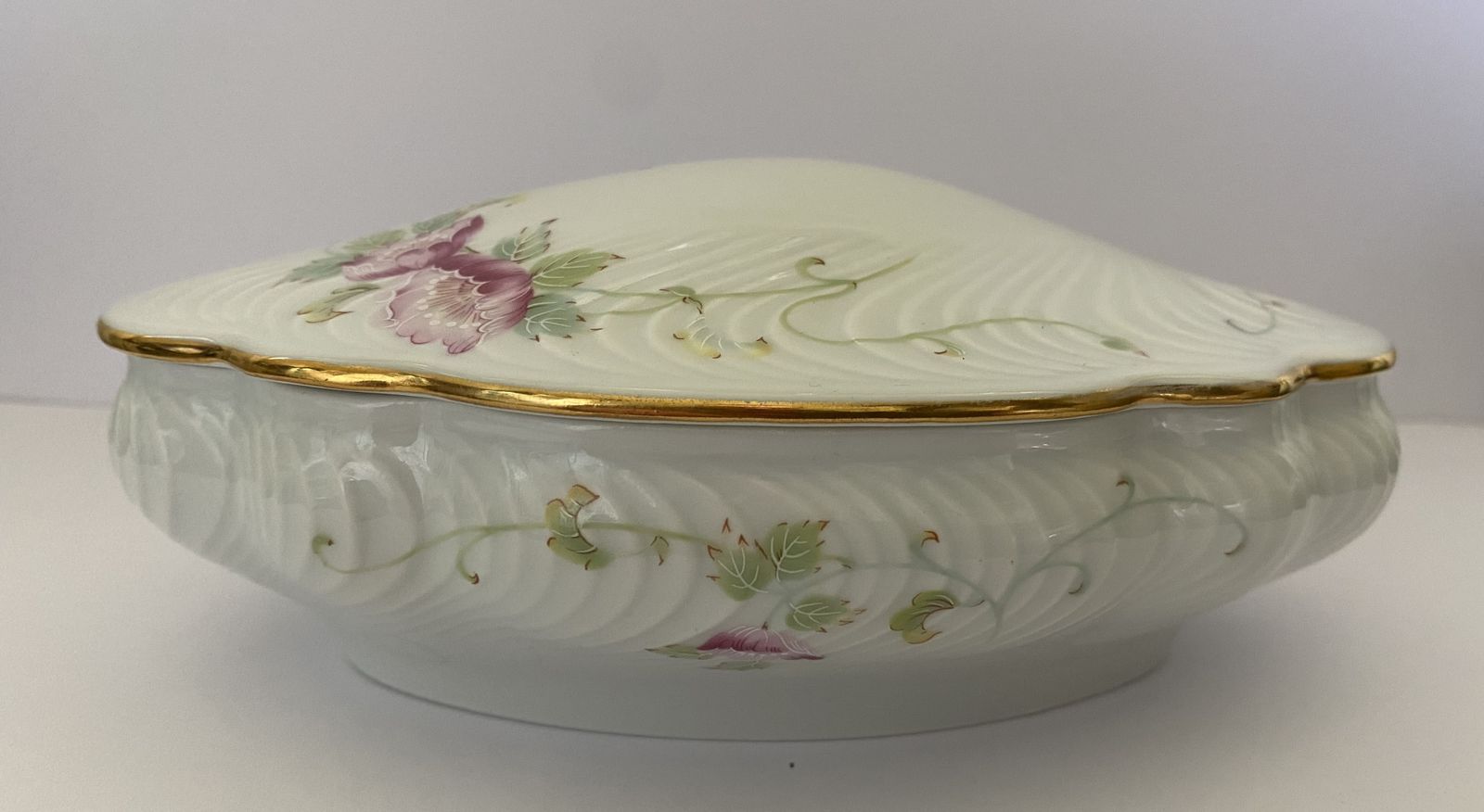 Limoges France, Porcelaine, Pair Of (Matching Vase And Trinket Dish) Florance Limoges, 1950’s photo 50.0