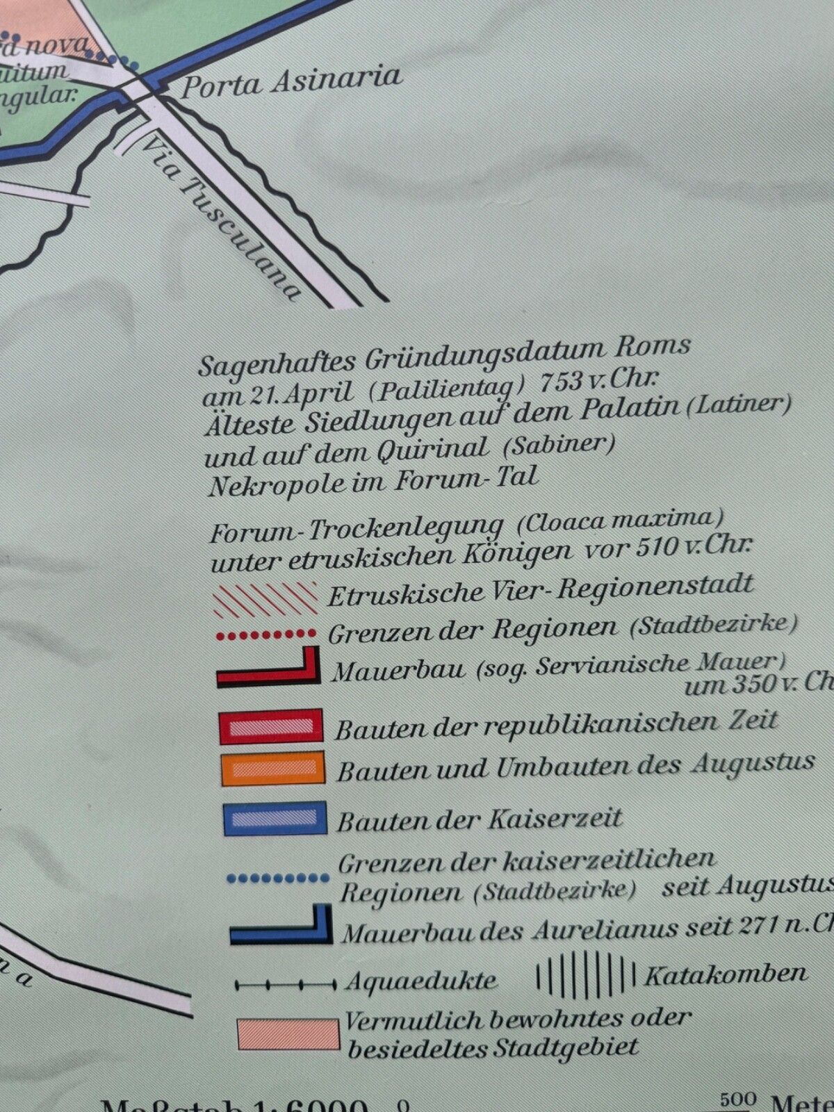 photo for sale Vintage Ancient Rome City Map Westermann Linen Backed School Map  Italy History