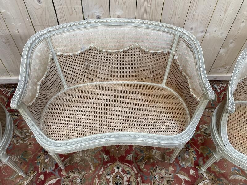 Salon De Style Louis XVI En Cannage 1900 photo furniture
