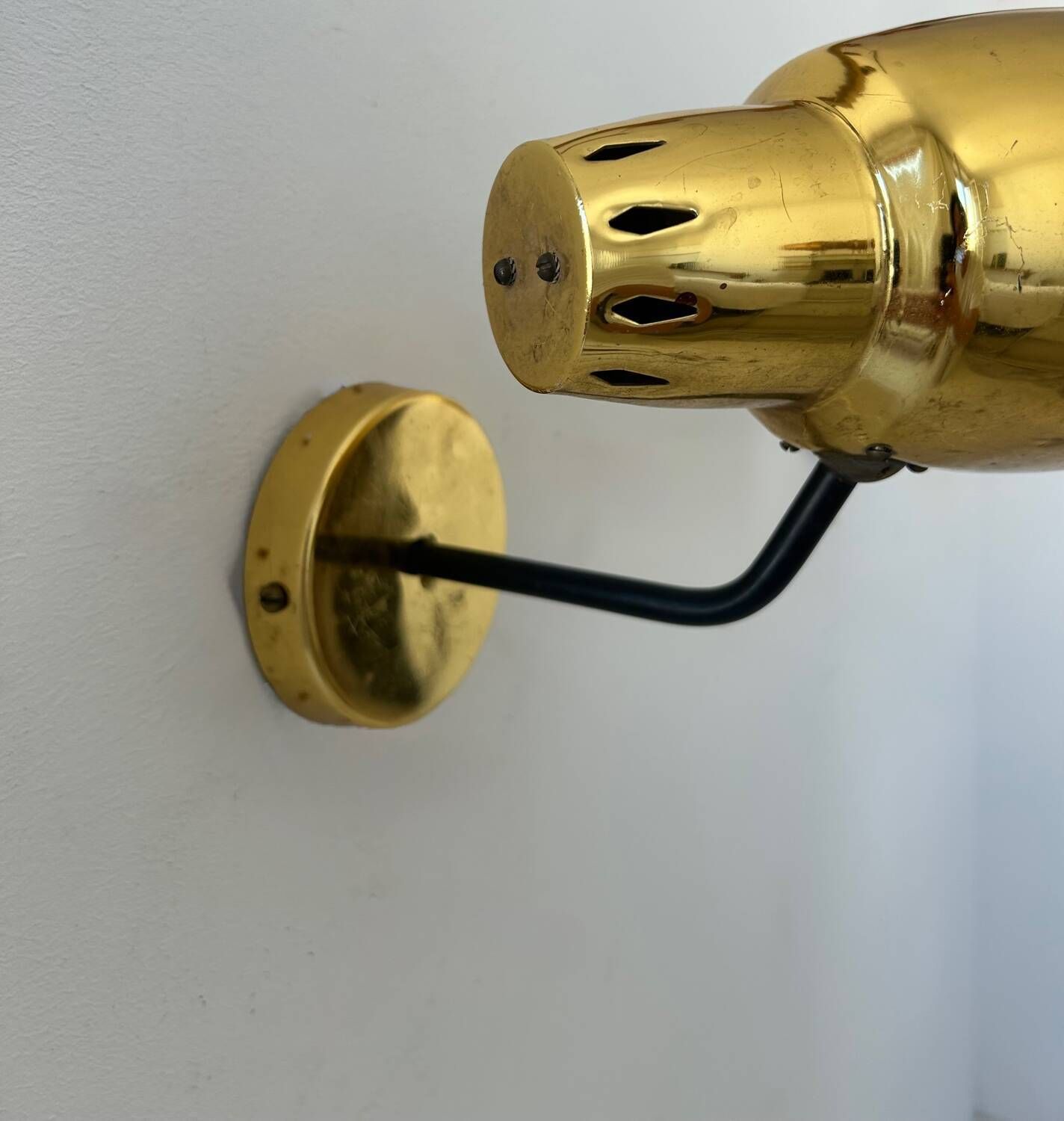 photo for sale Pair Of Vintage Adjustable Wall Lights, Brass, France 1960