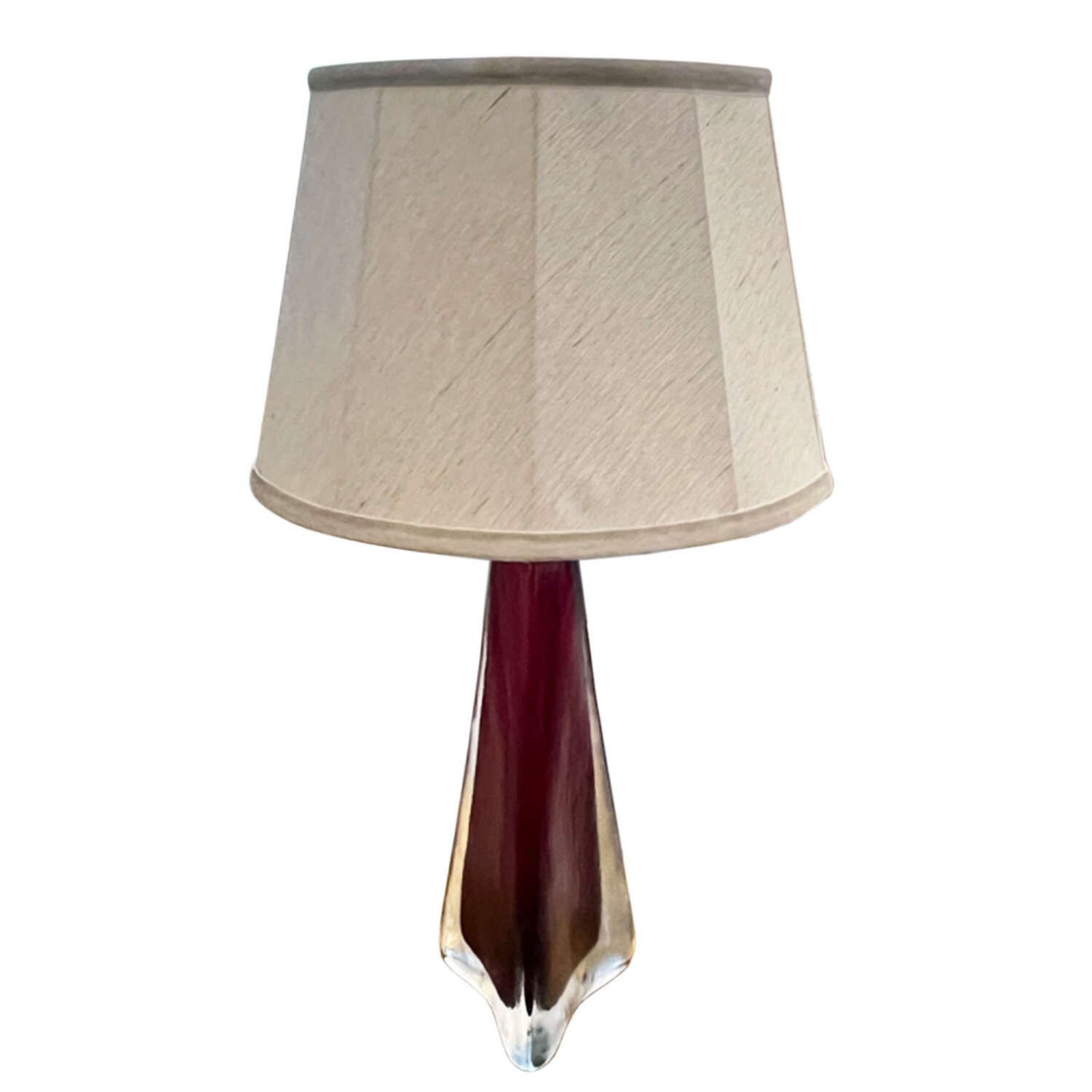 Pair Of 1960s Cranberry Swedish Orrefors Glass Table Lamps photo furniture