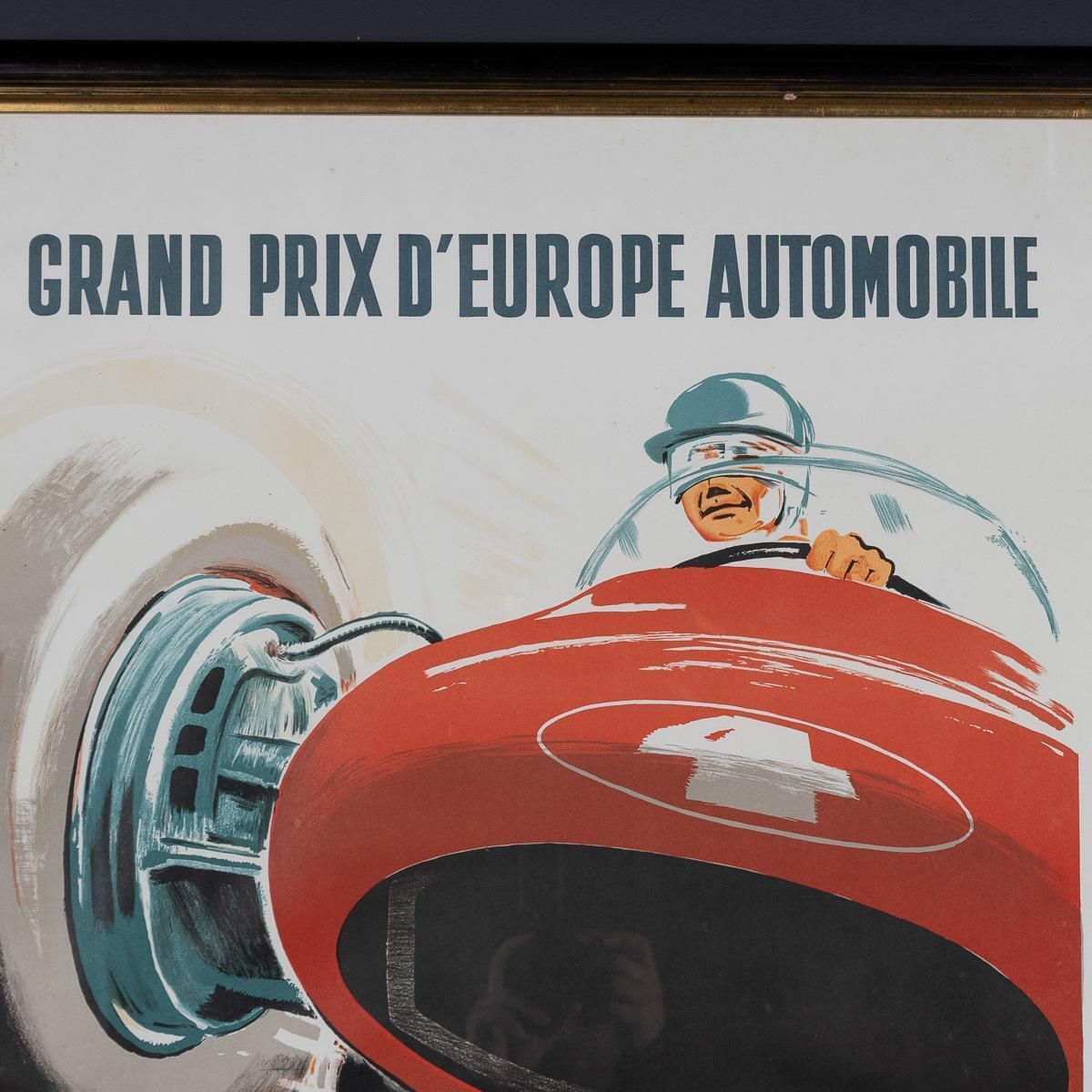Vintage 20th Century Framed 1955 Monaco Grand Prix Poster By Jean Ramel C.1985 photo vinterior