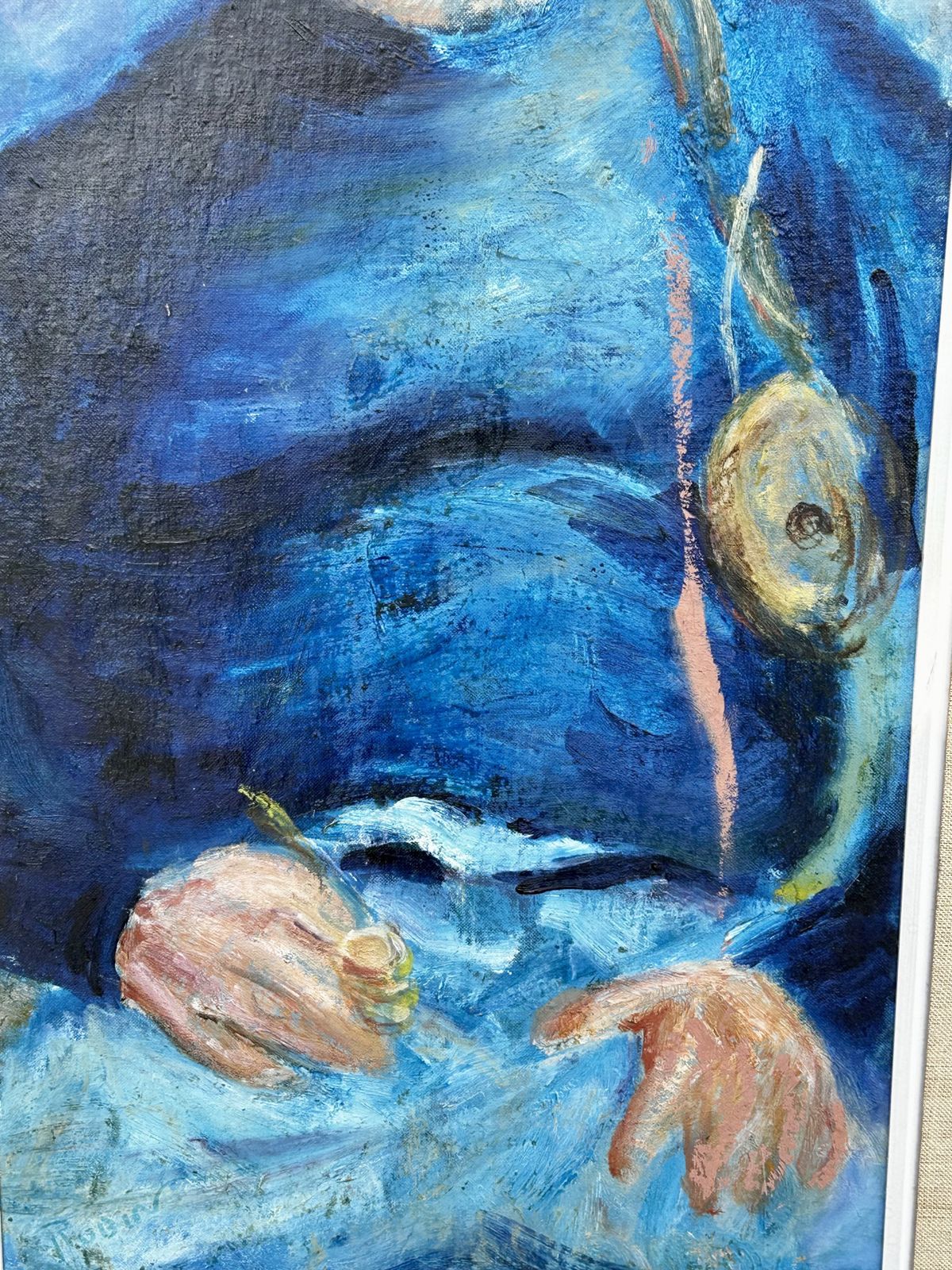 Mid Century Oil On Board Of Captain, Signed Rubin photo vintage