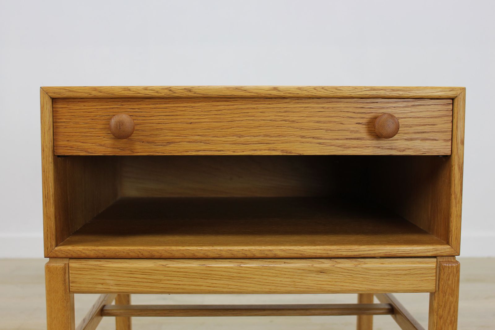 1960’s Light Oak Bedside Table Model Casino By Tingstroms photo vintage