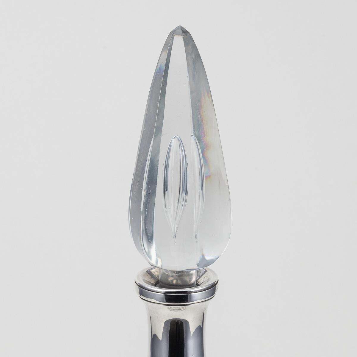 Stunning 20thc French Art Deco Solid Silver & Baccarat Crystal Decanter C.1920 photo 1525.0