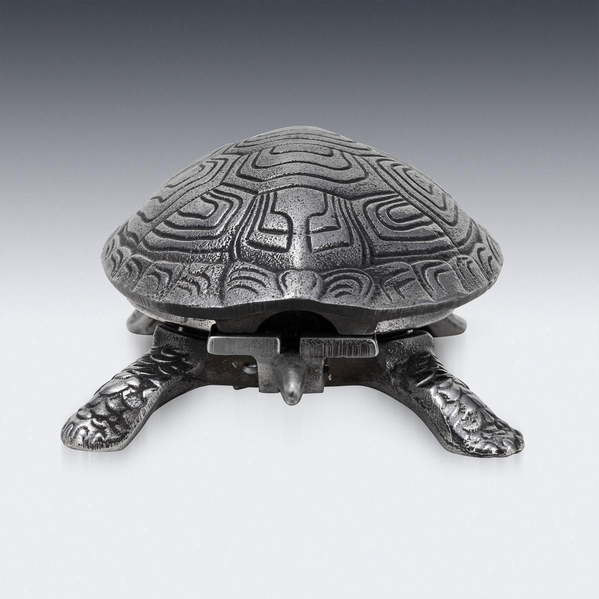 Antique 20th Century English Novelty Cast Iron Tortoise Desk Bell C.1910 photo Home Decor