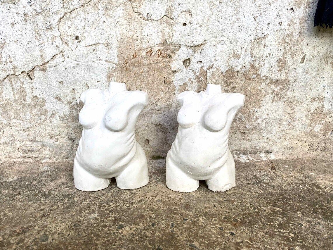 Pair Of Vintage Artist's Sculpture Still Life Study Figurine Bust