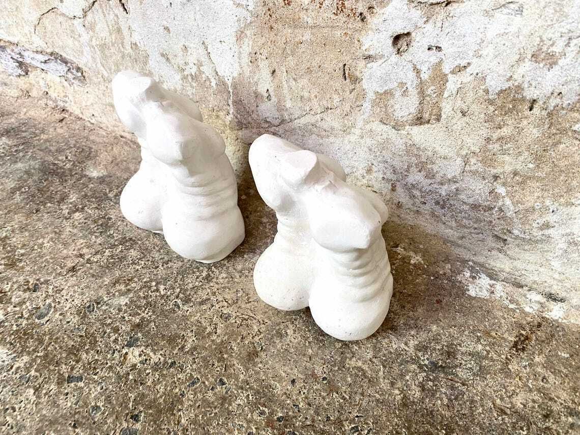 Pair Of Vintage Artist's Sculpture Still Life Study Figurine Bust photo vintage