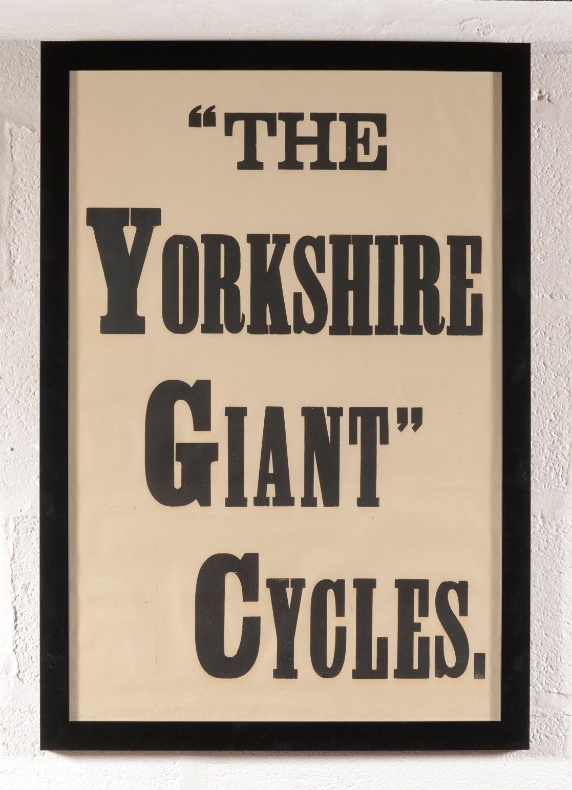 A Framed Vintage   '"The Yorkshire Giant" Cycles' Advertising Poster   C.1920