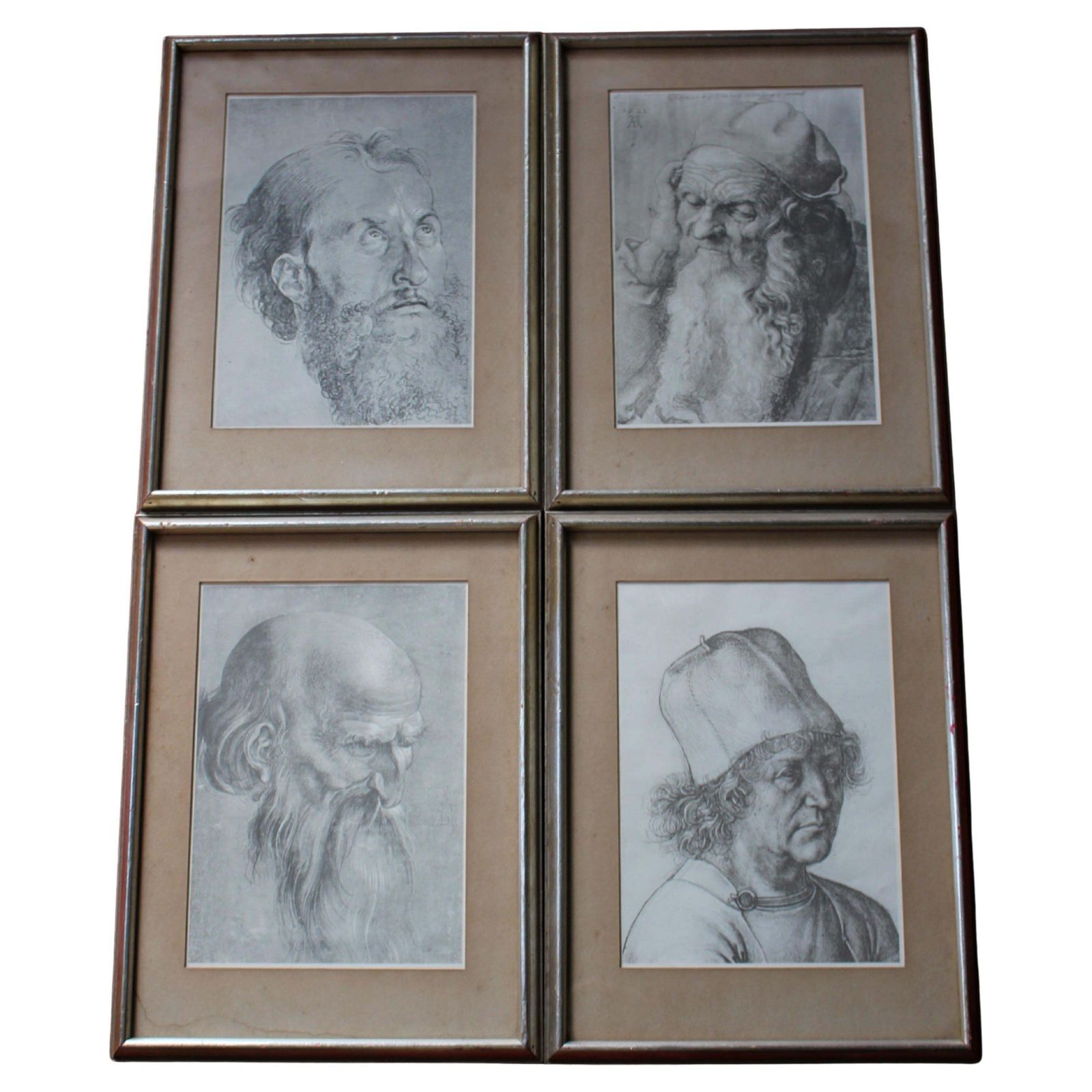 Early 20th Collection Of Four Silver Gilt Framed Da Vinci Portrait Prints