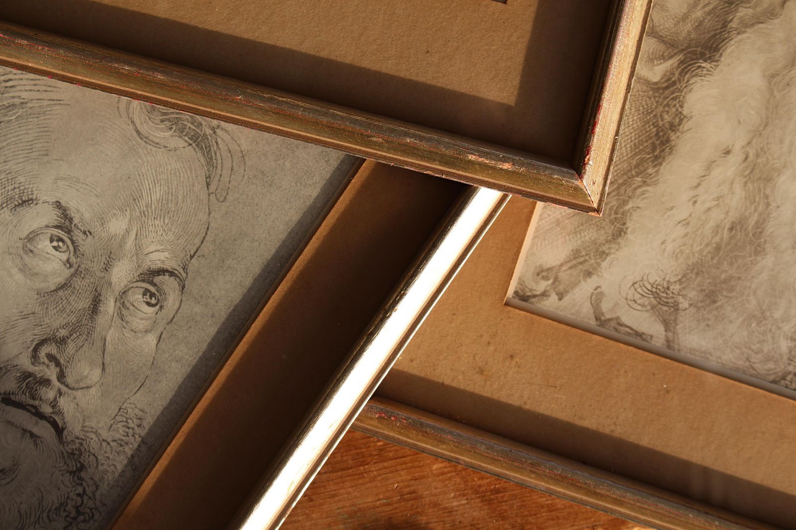 Early 20th Collection Of Four Silver Gilt Framed Da Vinci Portrait Prints photo buy