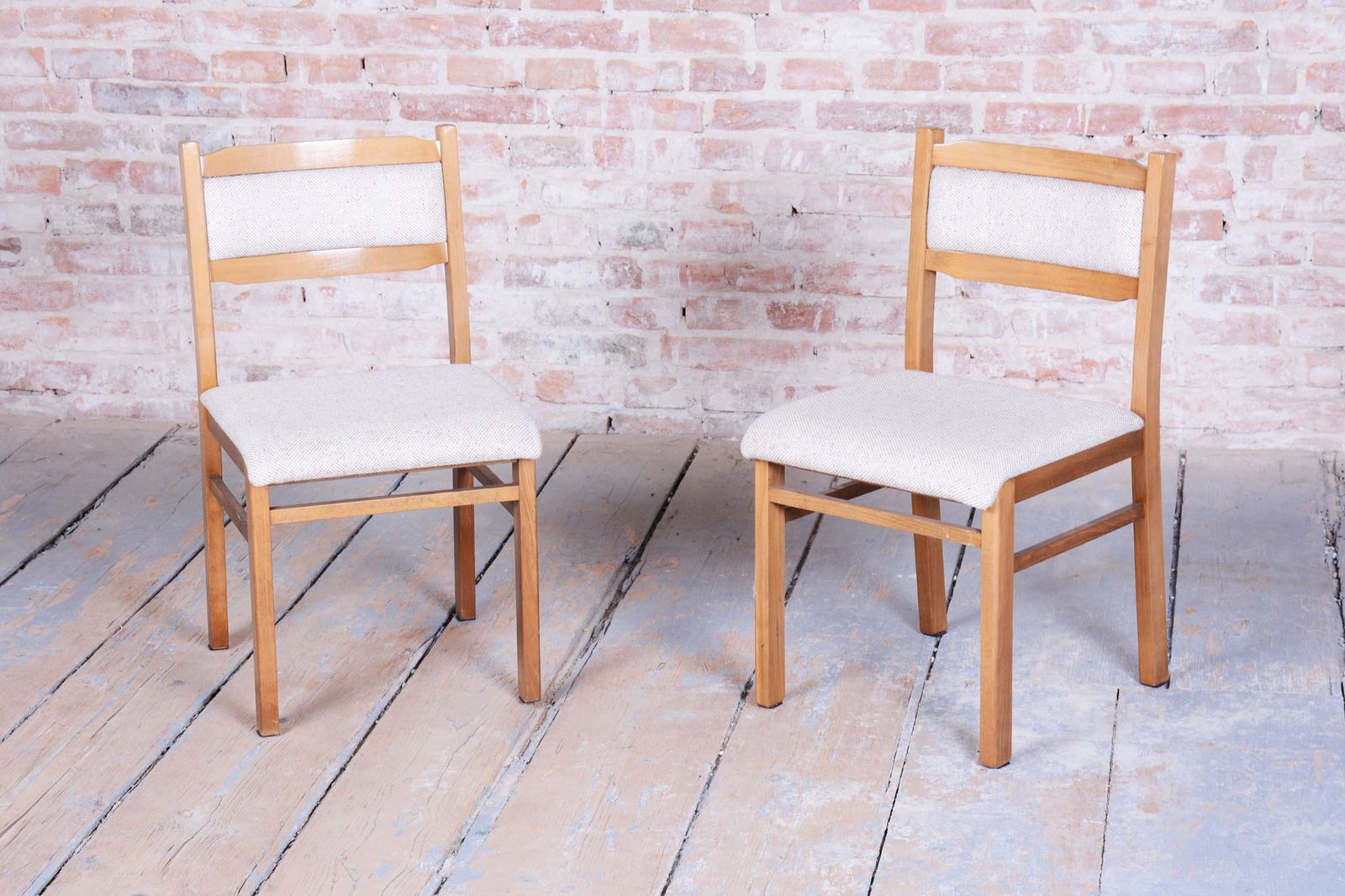 Set Of Four Original Mid Century Dining Chairs, Beech, Czech, 1960s photo vintage