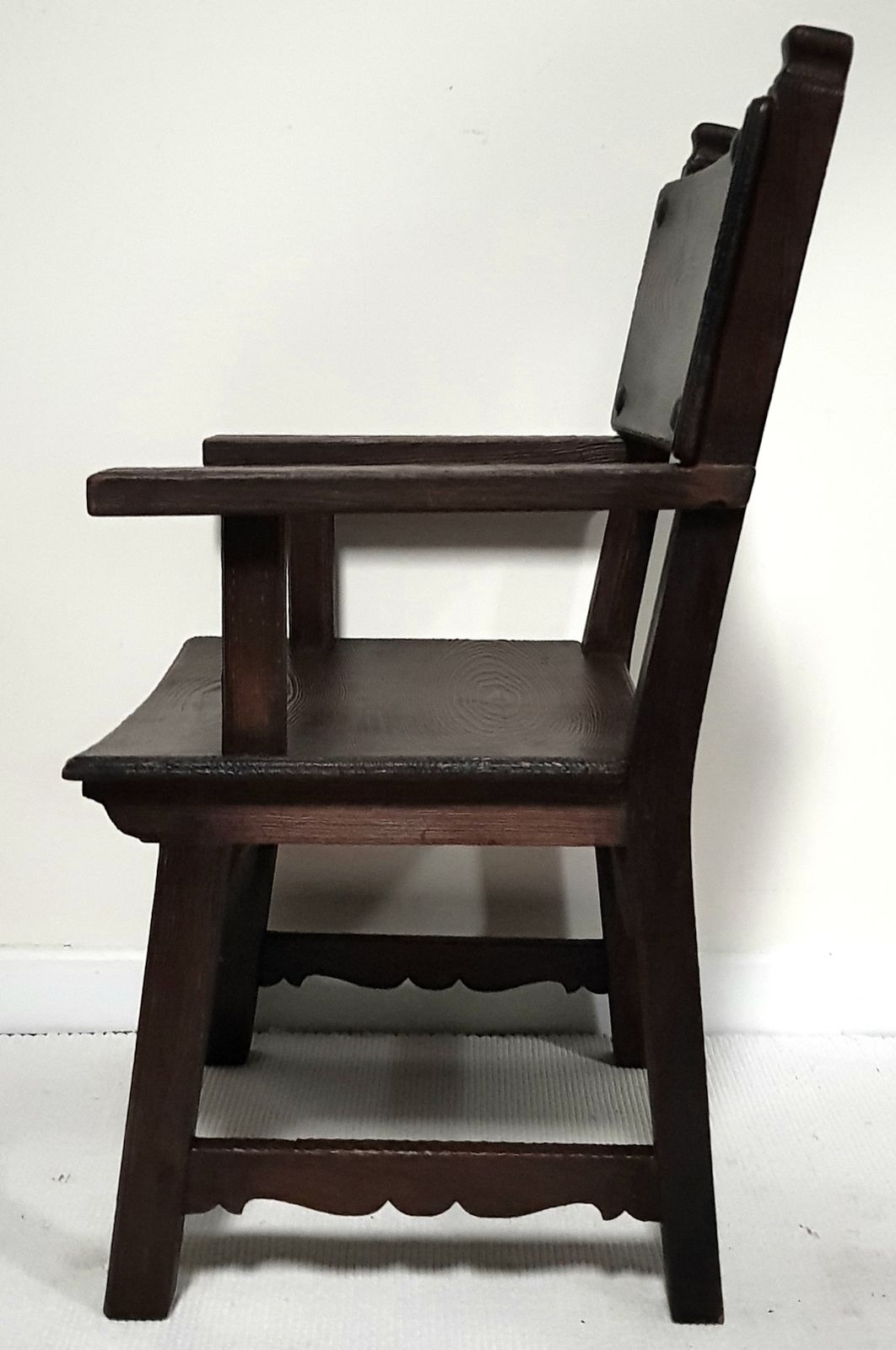 A Pair Of Antique Spanish Carved Oak Carver Chairs. photo 550.0