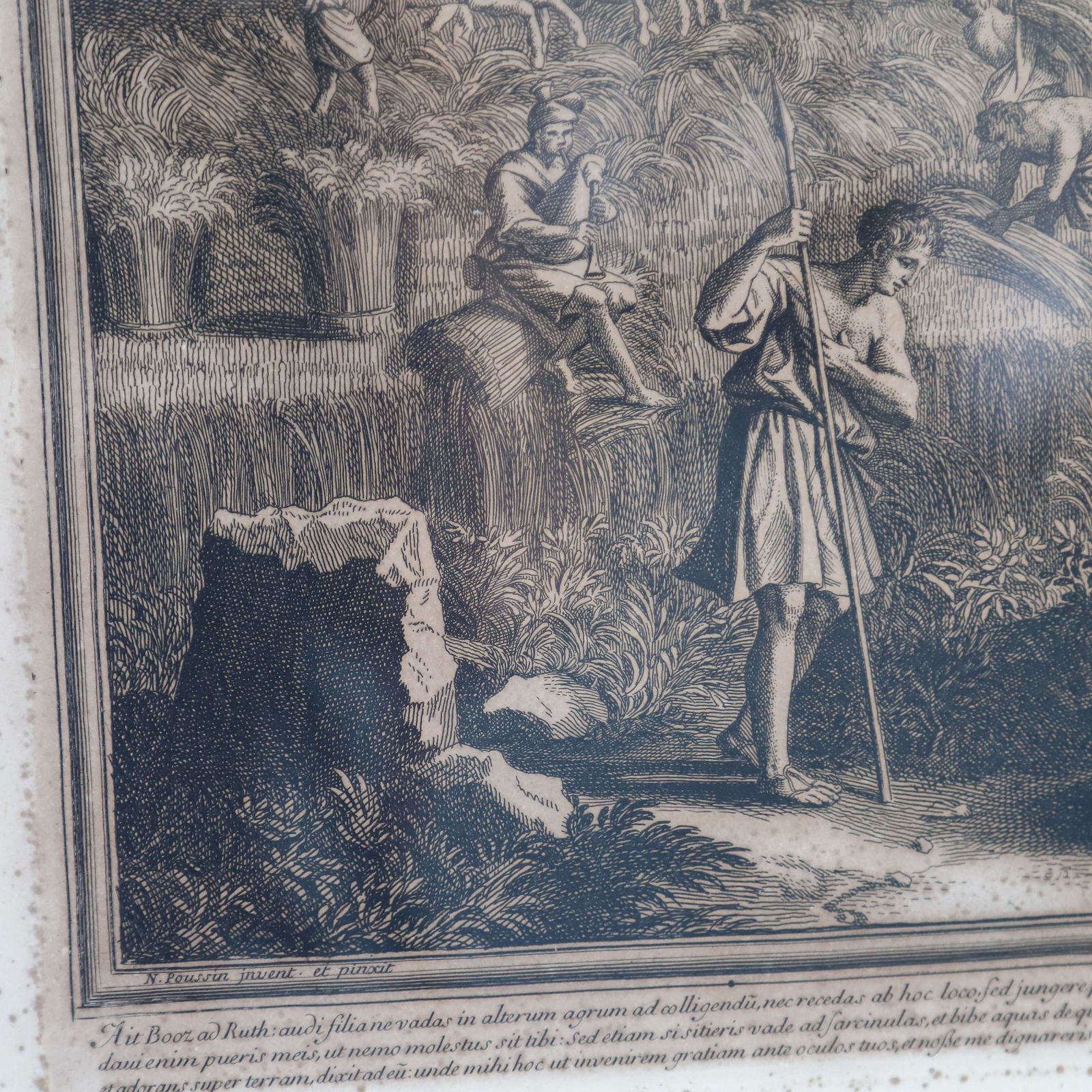 Engraving Of Poussin’s The Summer (Ruth & Boaz): A Timeless 17th Century Treasure photo 475.0